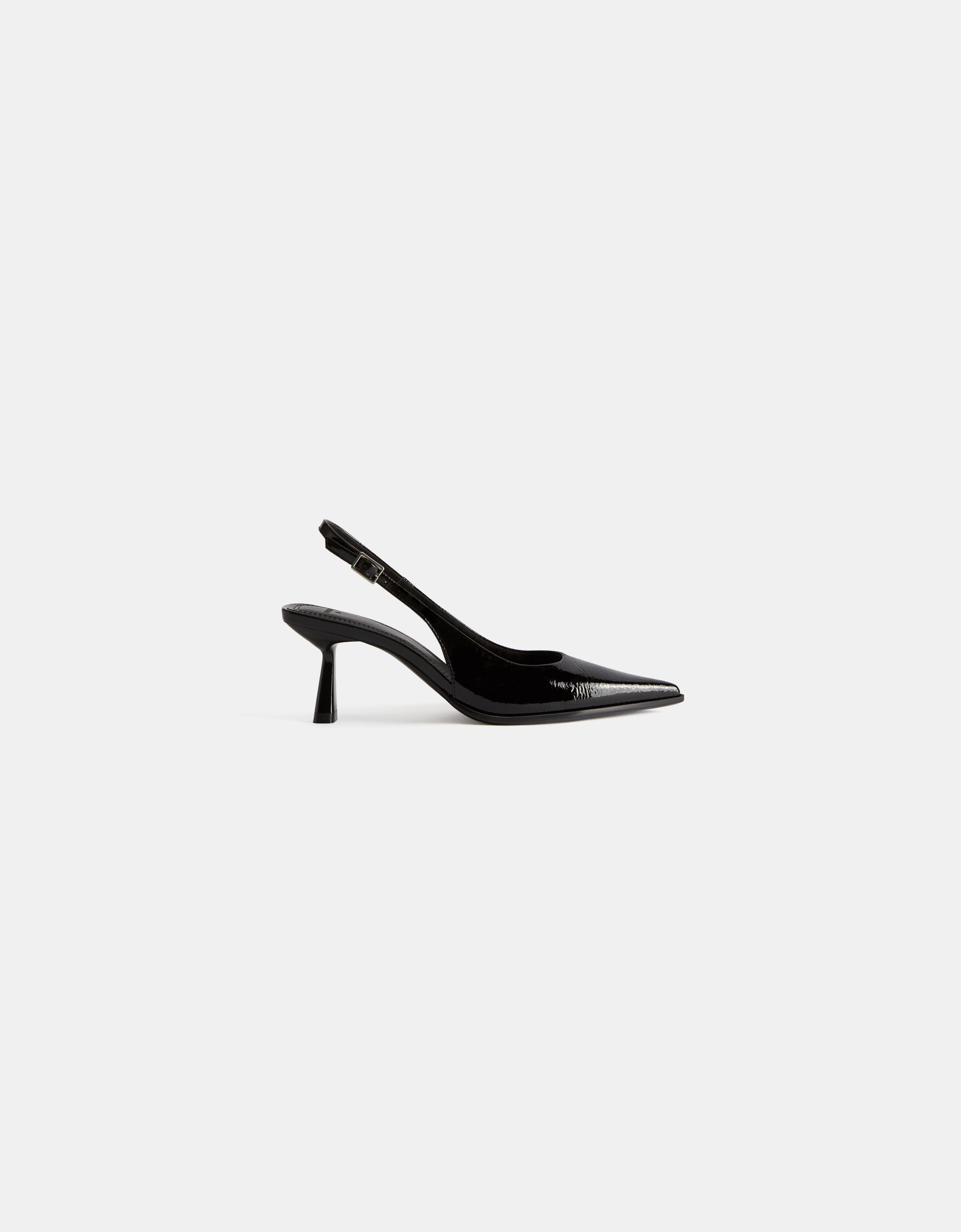 Backless kitten-heel shoes — BLACK