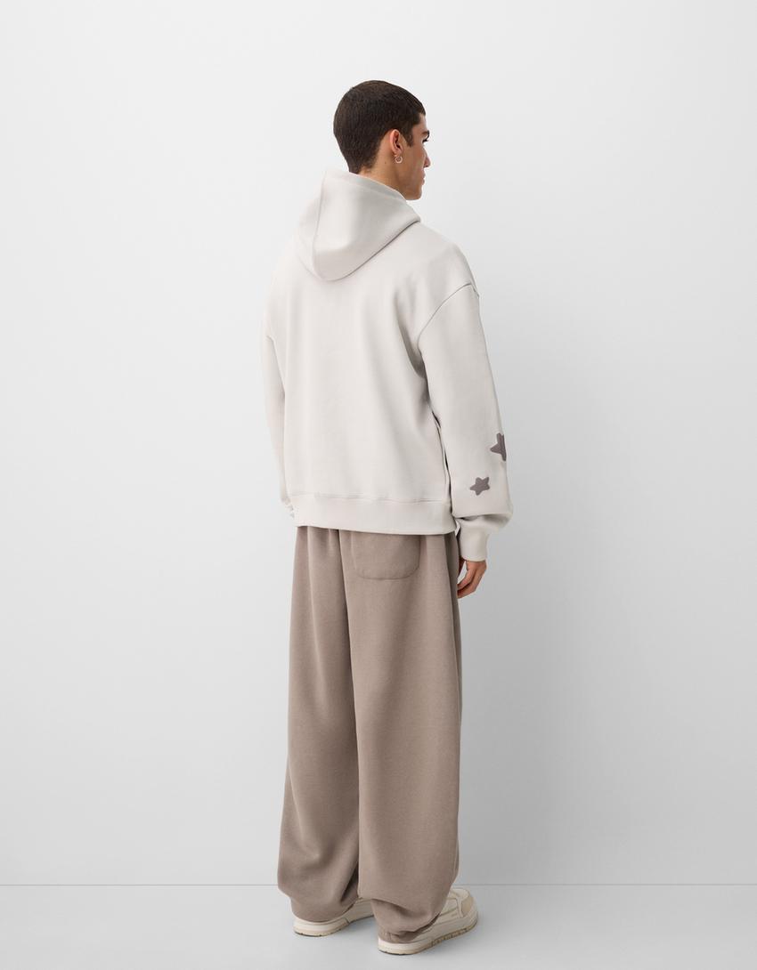 Oversize hættetrøje-Grå-1