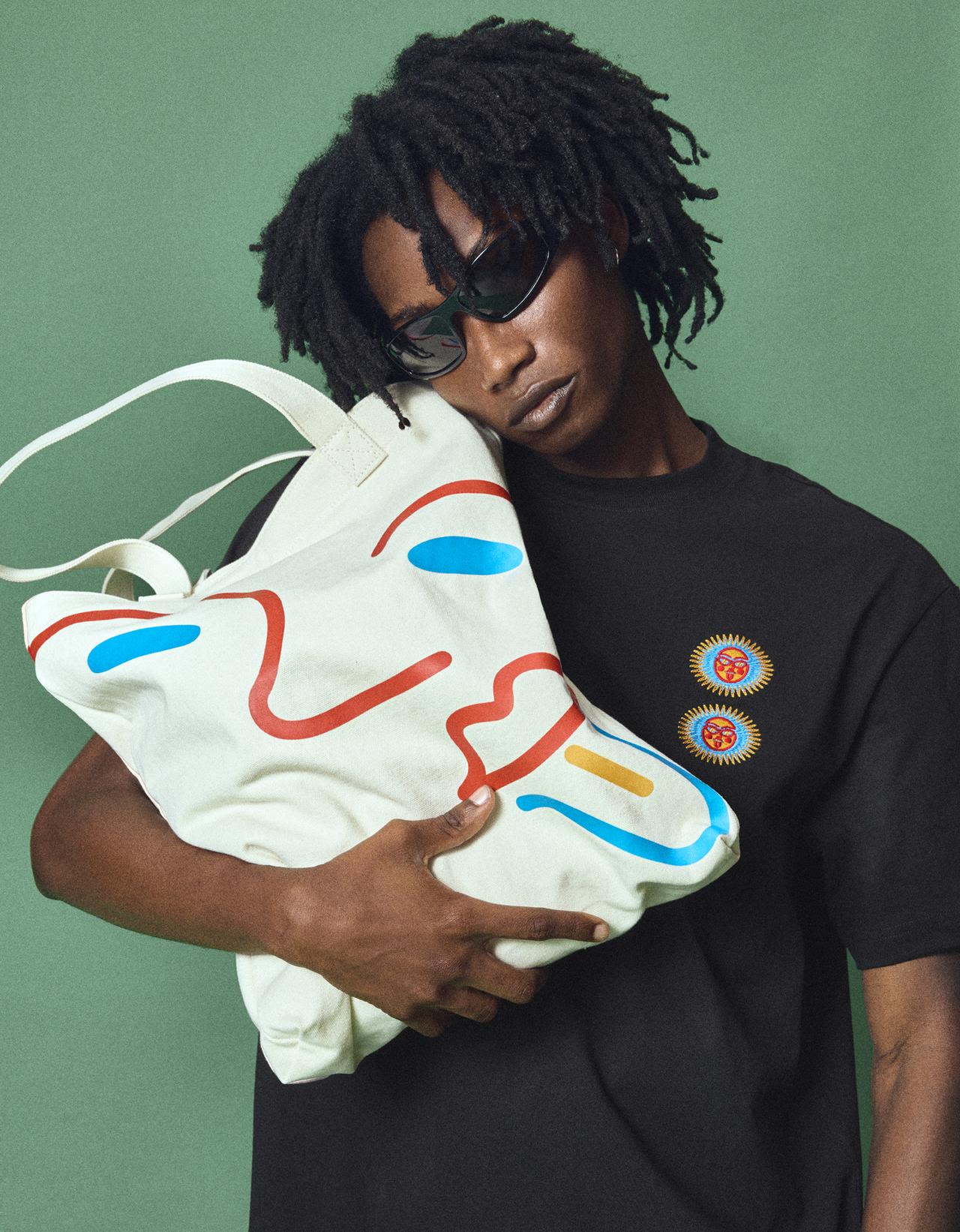 JUN IONEDA print tote bag — Cream
