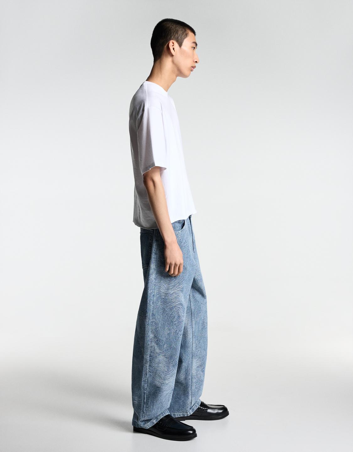 Baggy printed jeans