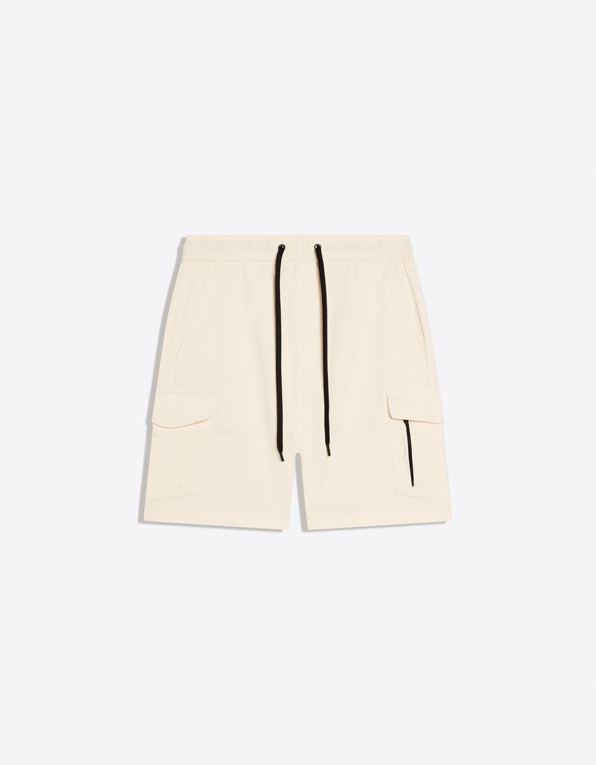 Regular cargo Bermuda shorts-White