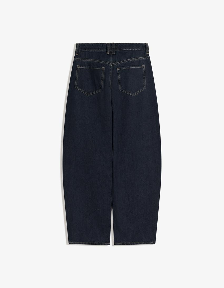 Baggy barrel jeans-Navy