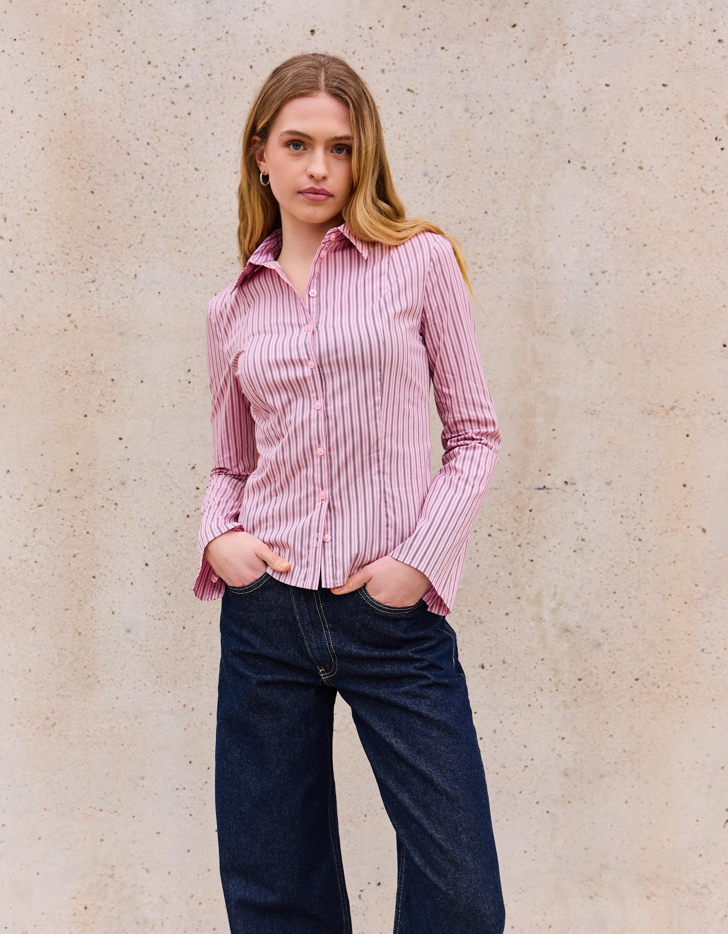 İspanyol kollu dar kesim gömlek