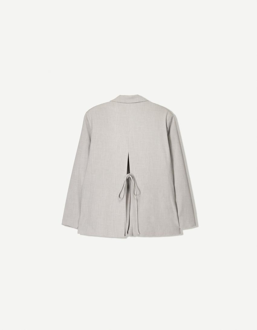 Blazer lanières dos-Gris-4