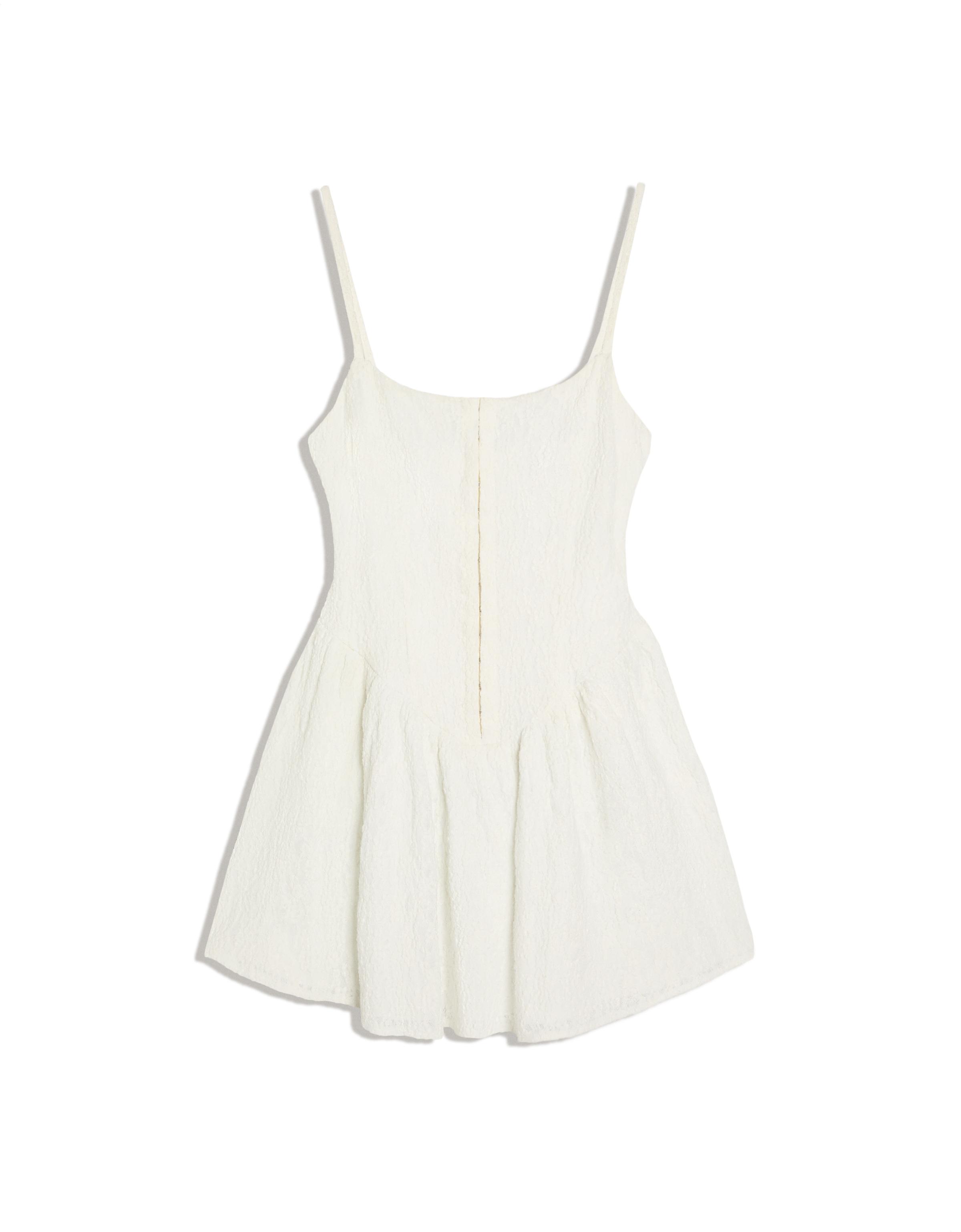 Rustic corset mini dress — Off white