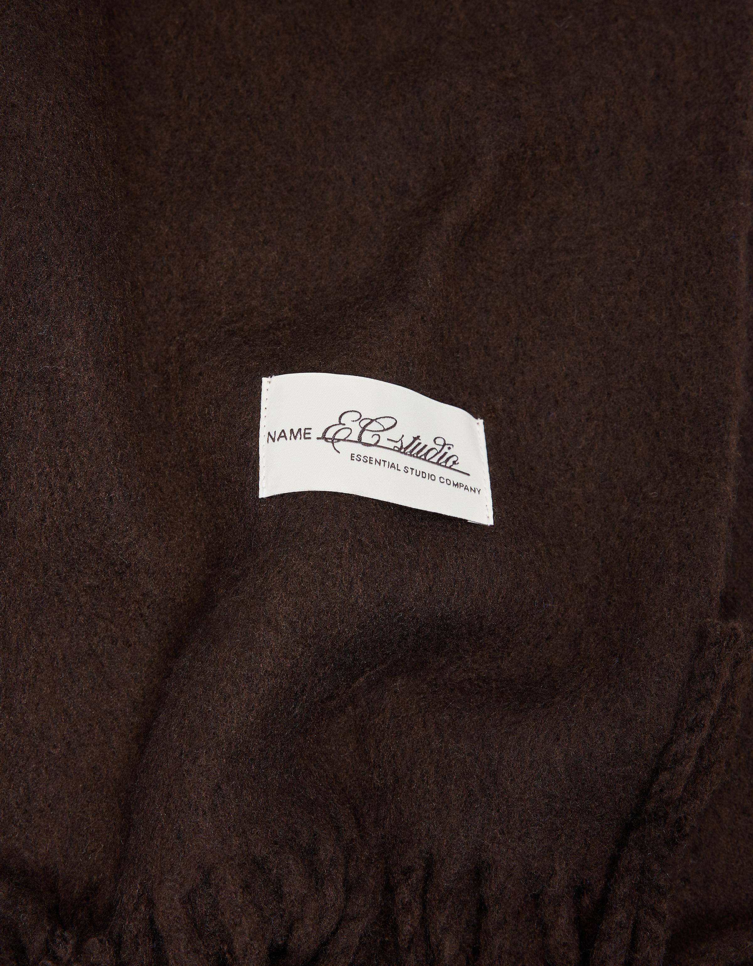 Fine fringed scarf — Brown