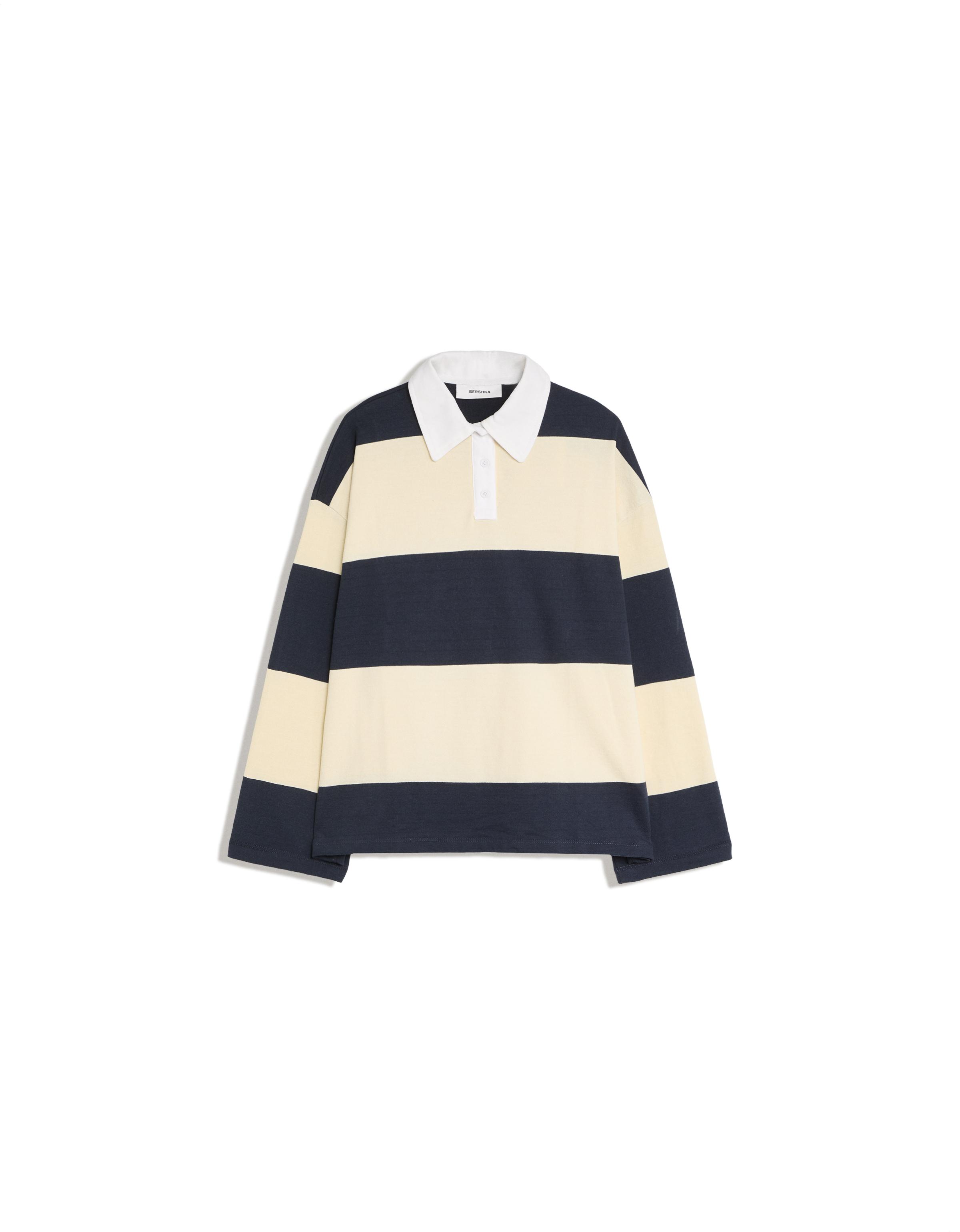 Long sleeve striped polo shirt — Yellow