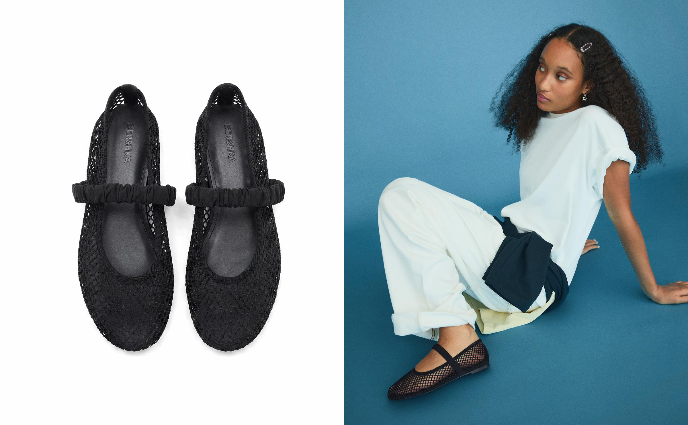 MESH BALLERINAS — BLACK