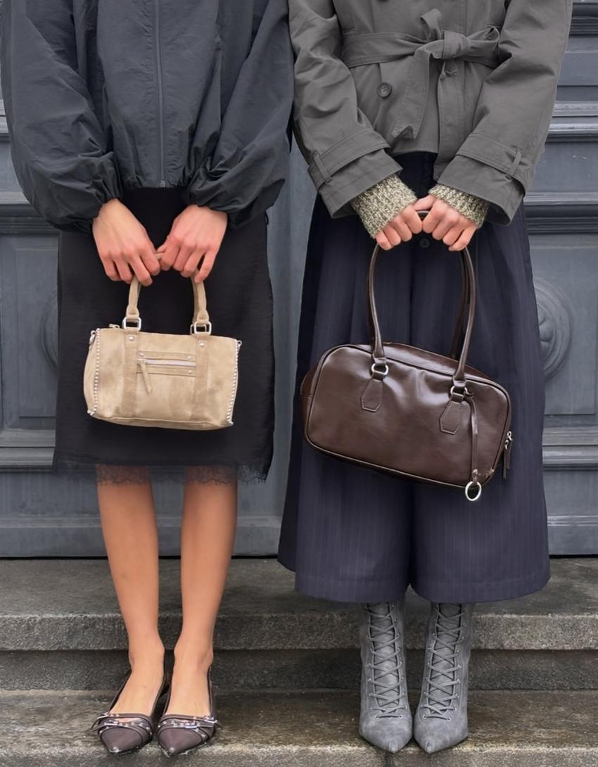 Tasche aus Kunstleder-Braun