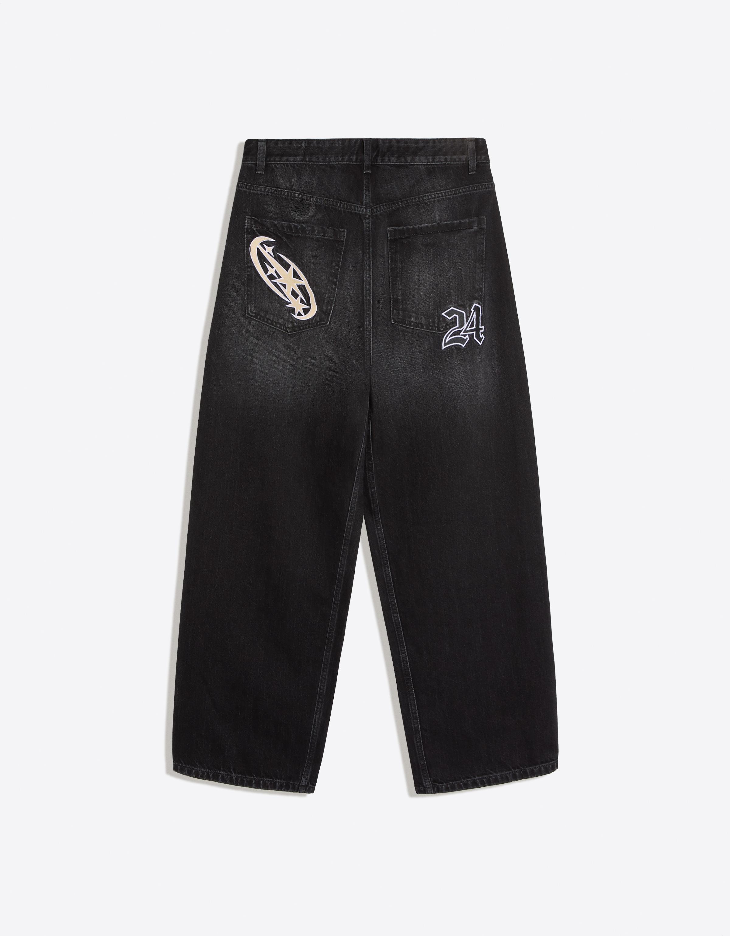 Embroidered neobarrel jeans — Black
