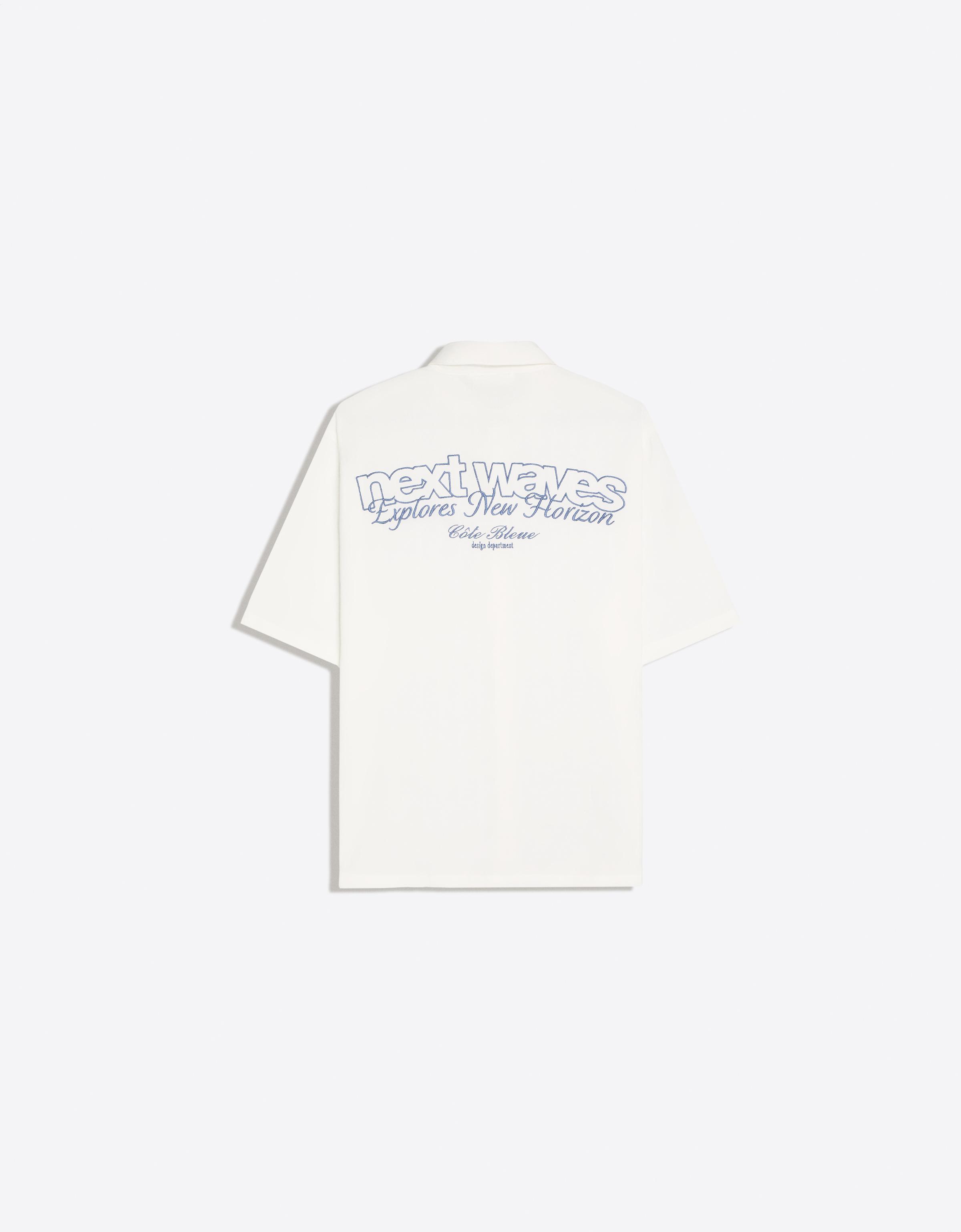 Short sleeve rustic print shirt — White