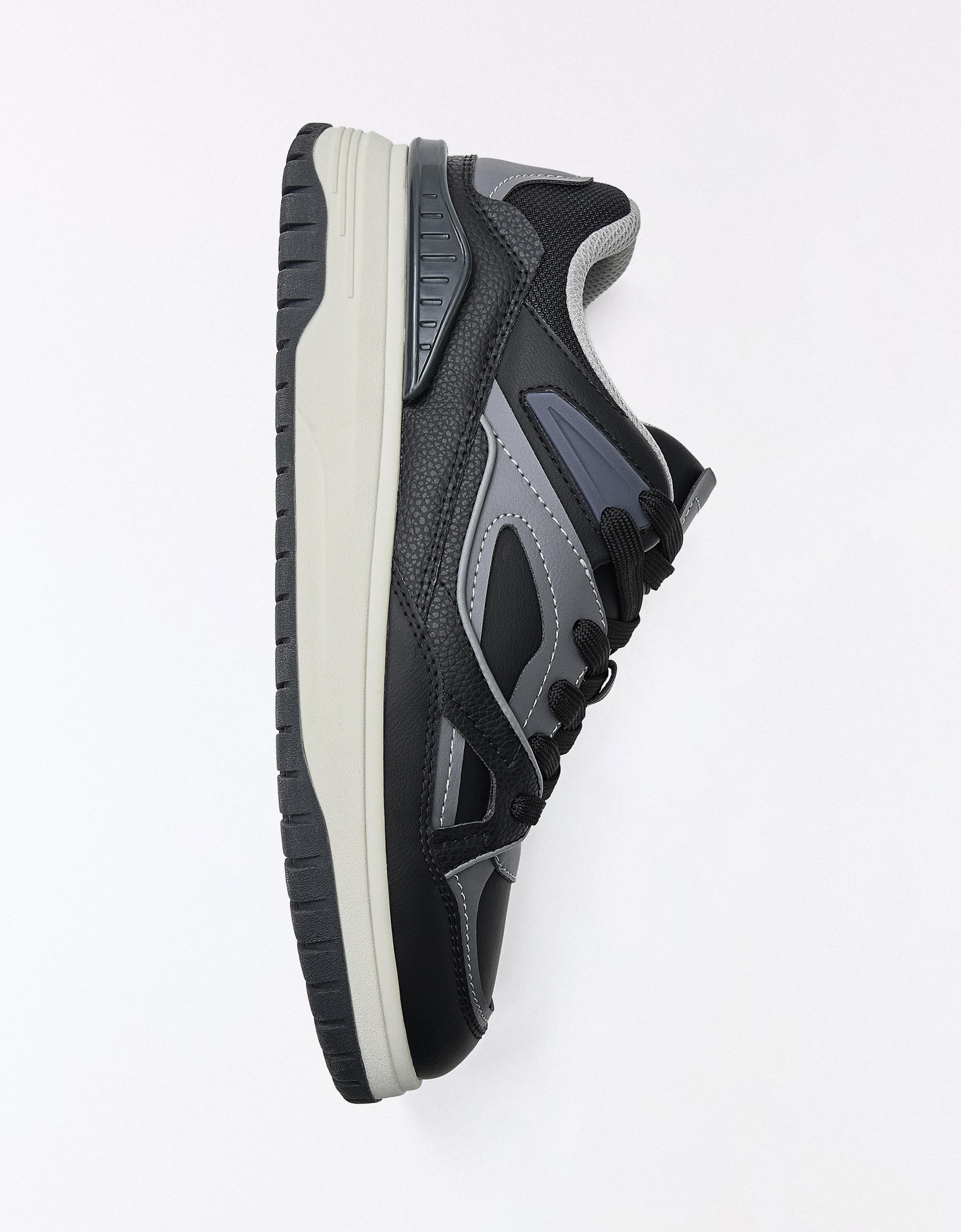 Chunky panelled trainers — BLACK