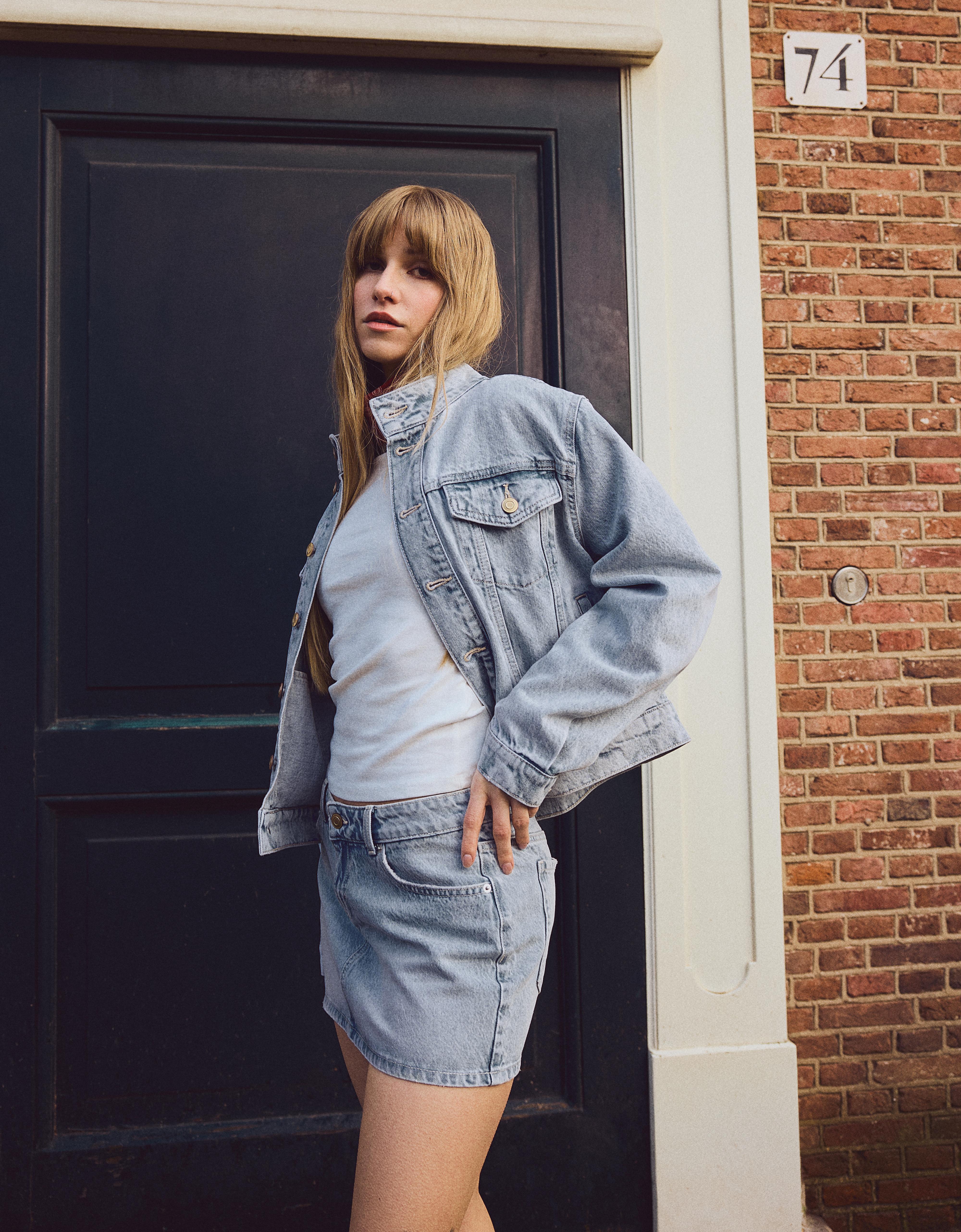 Denim mini skirt — Light blue