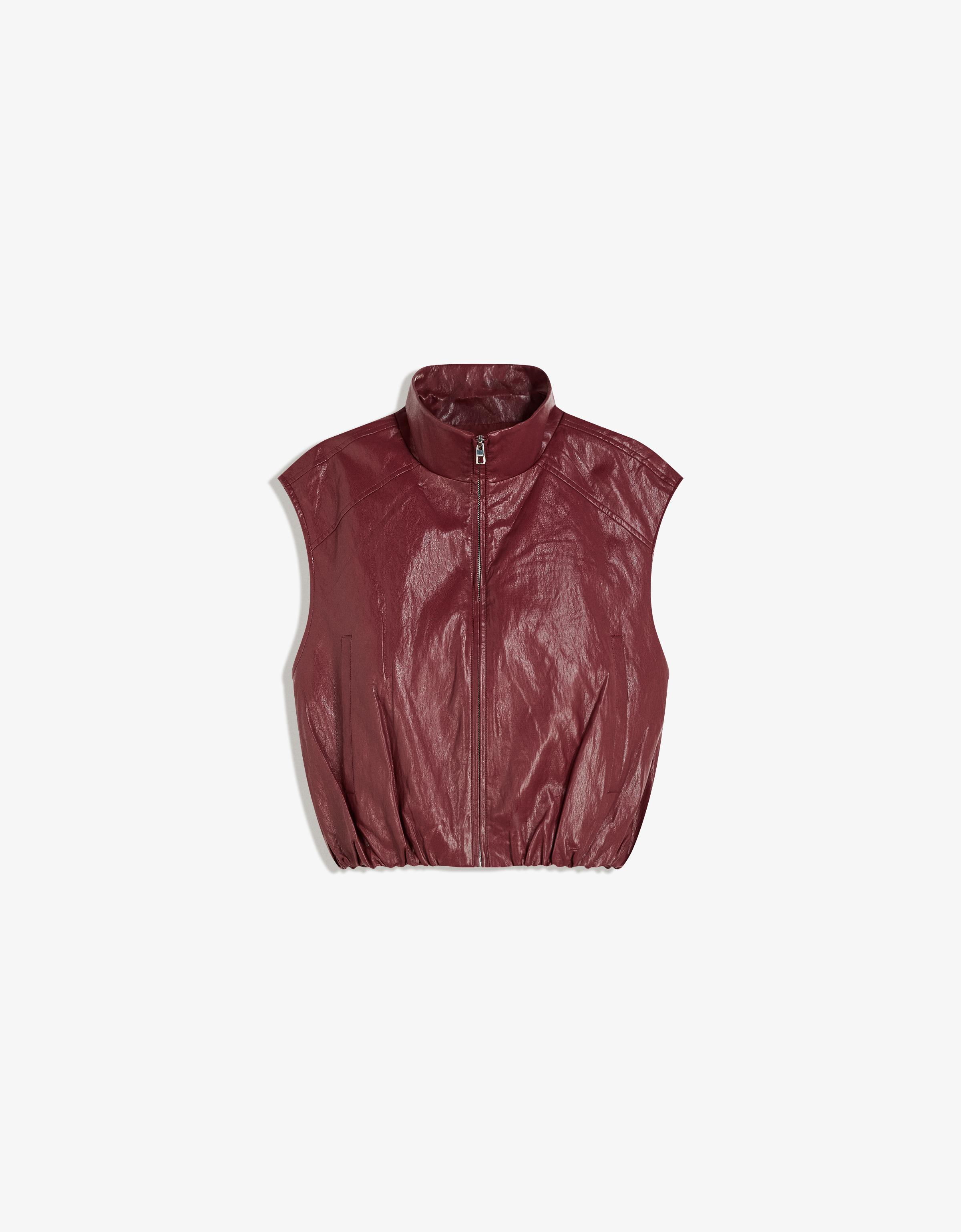 Faux leather gilet