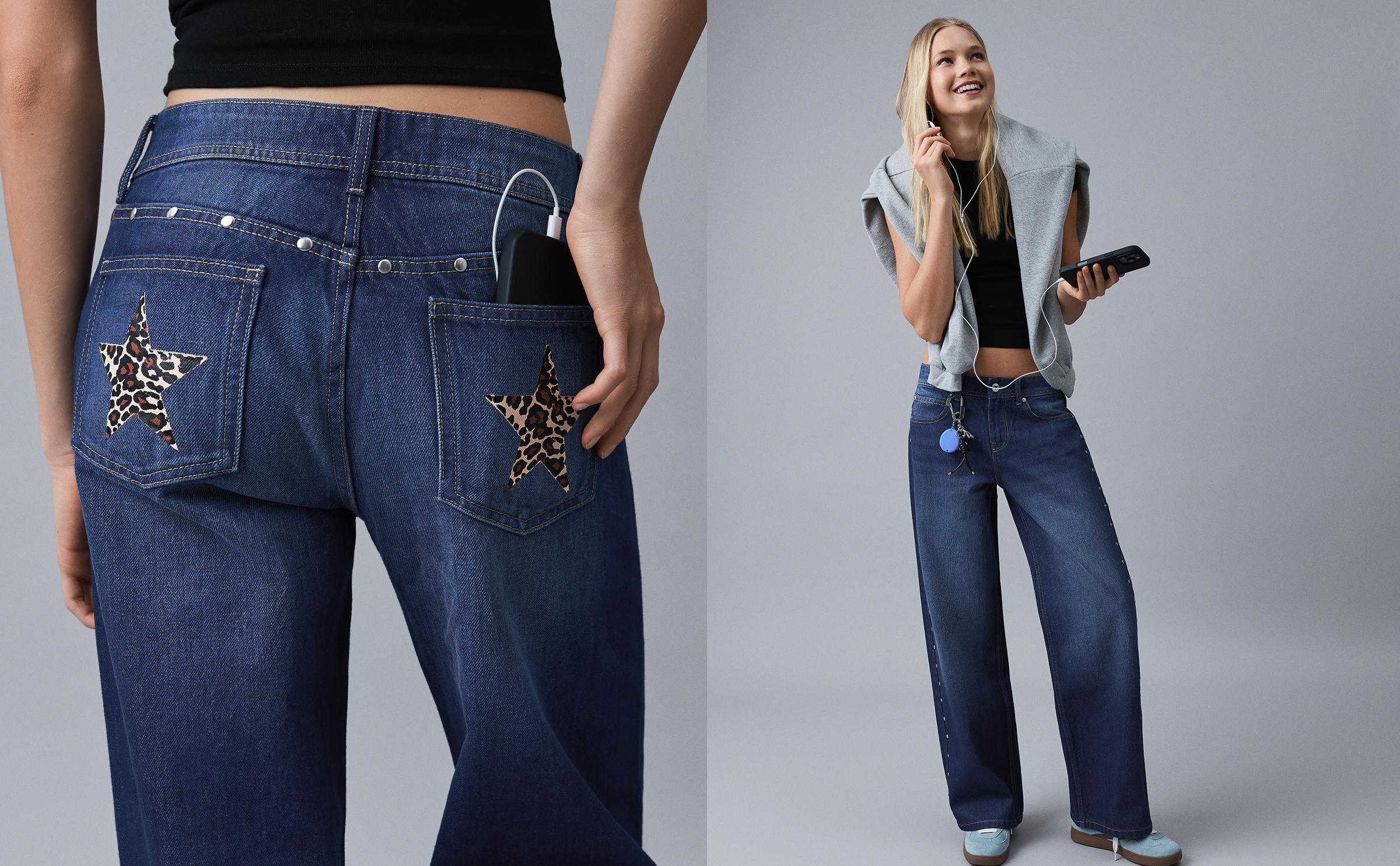 Yıldız zımba detaylı baggy fit jean - Görsel 81