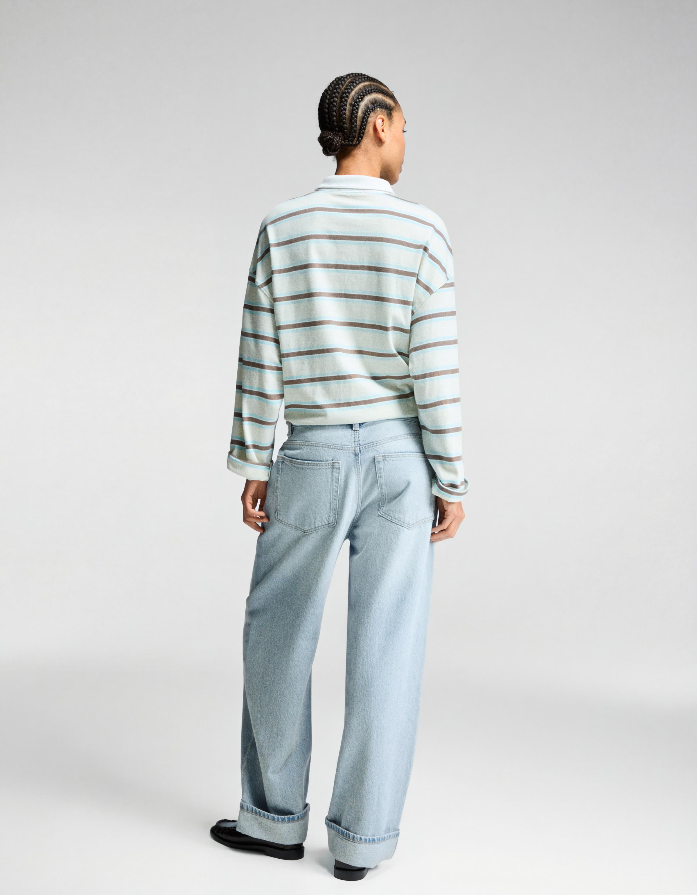 Düşük bel paça detaylı baggy fit jean - Görsel 20