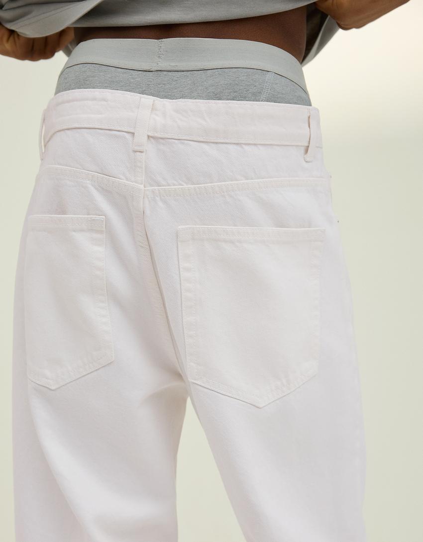 Jeans baggy fit-Blanc
