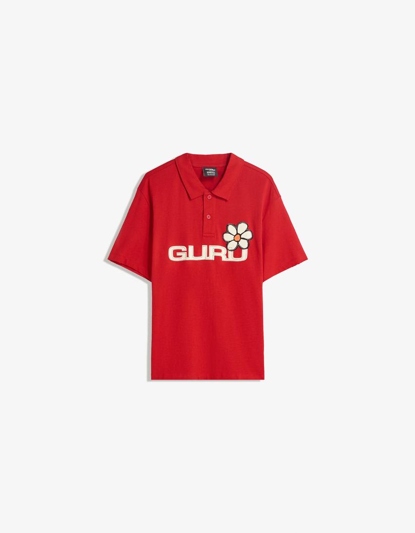 Polo Guru manga corta-Burdeos-2