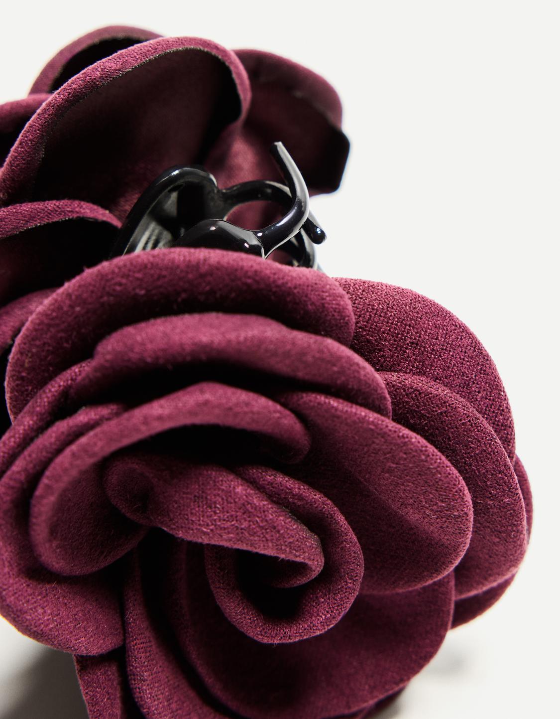 Fabric flower hair clip