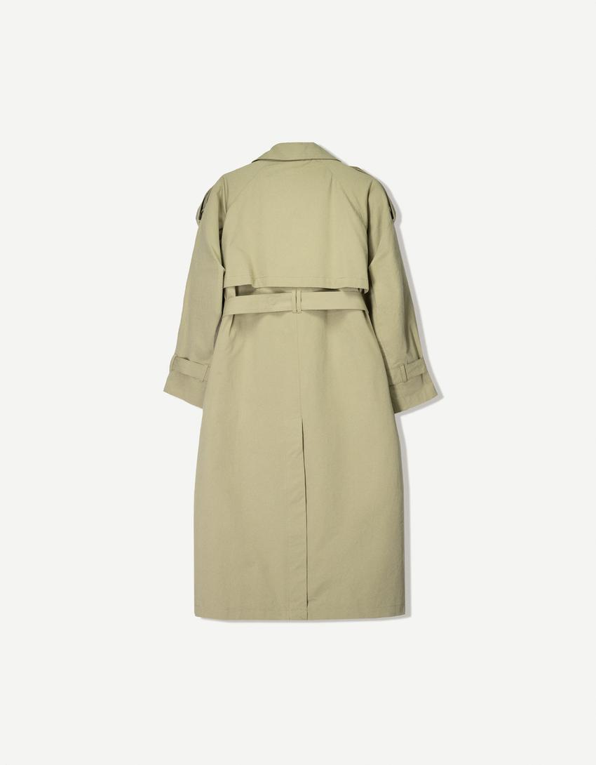 Manteau trench oversize-Kaki-4