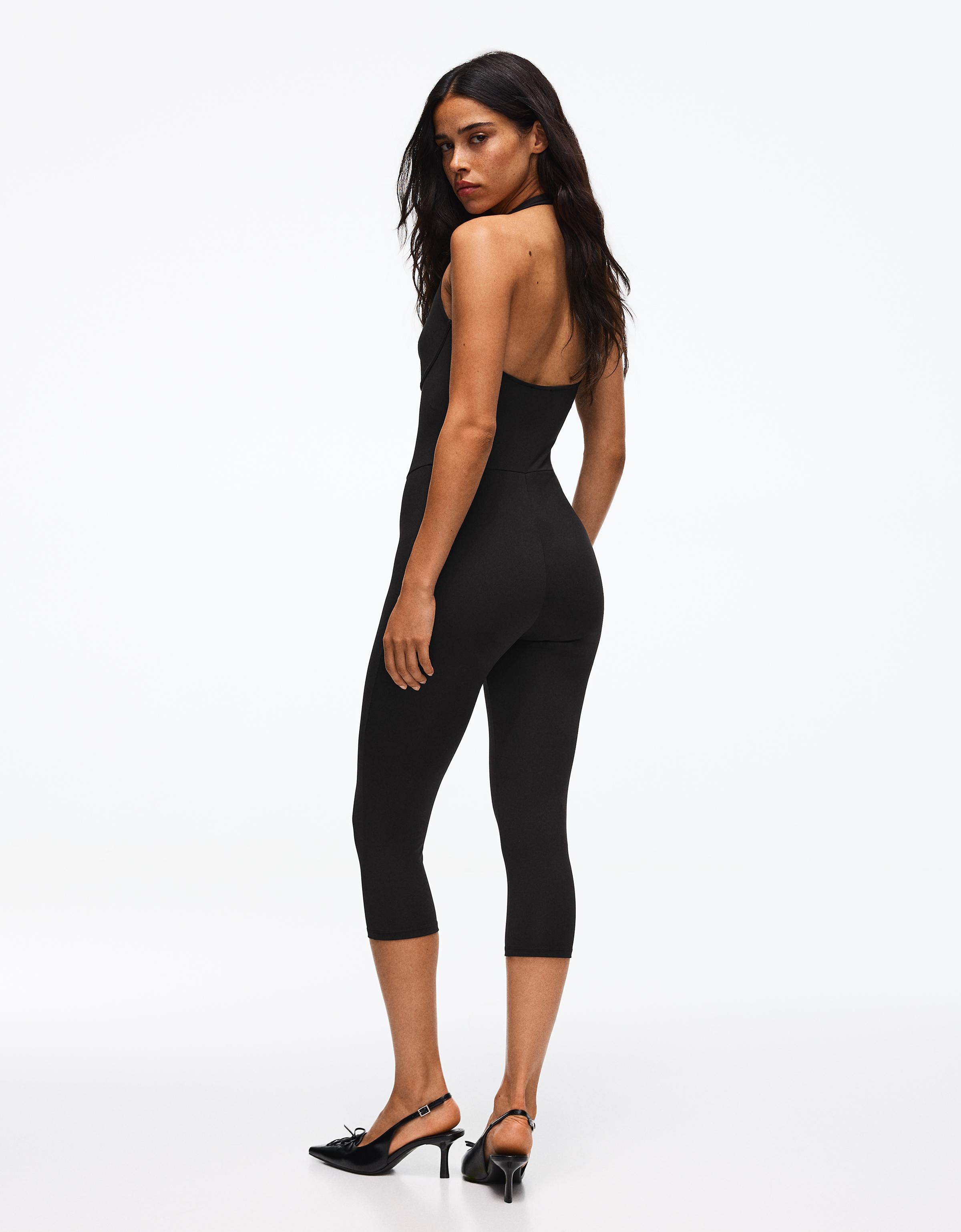 Halter capris jumpsuit — Black
