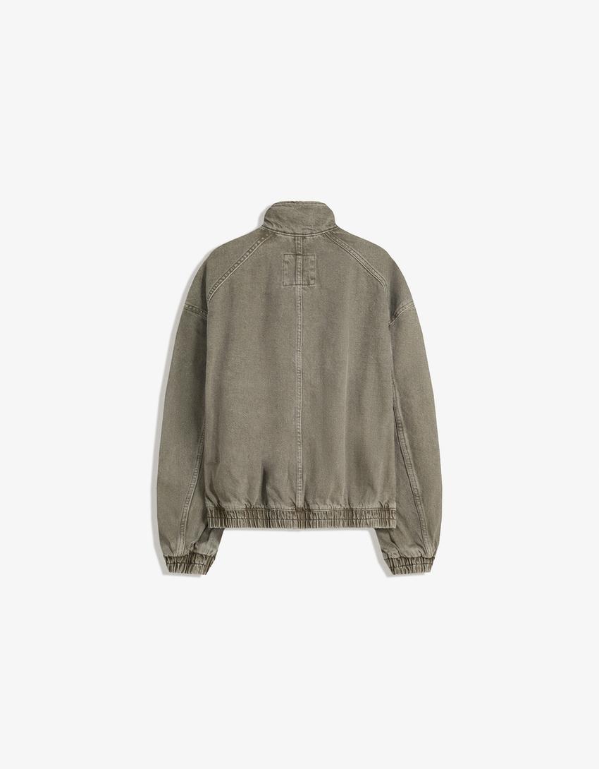 Faded-effect jacket-Black