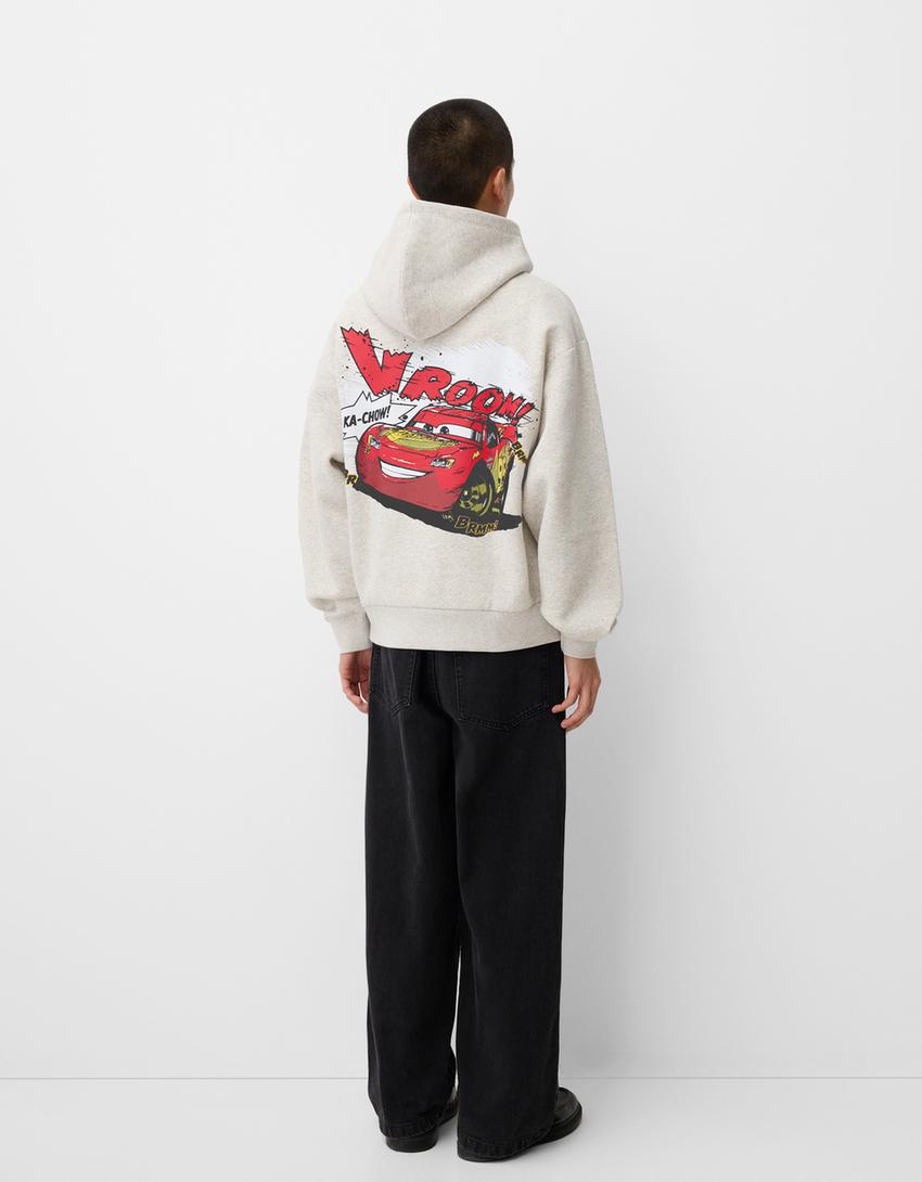 Cars boxy fit hooded sweatshirt-Grey