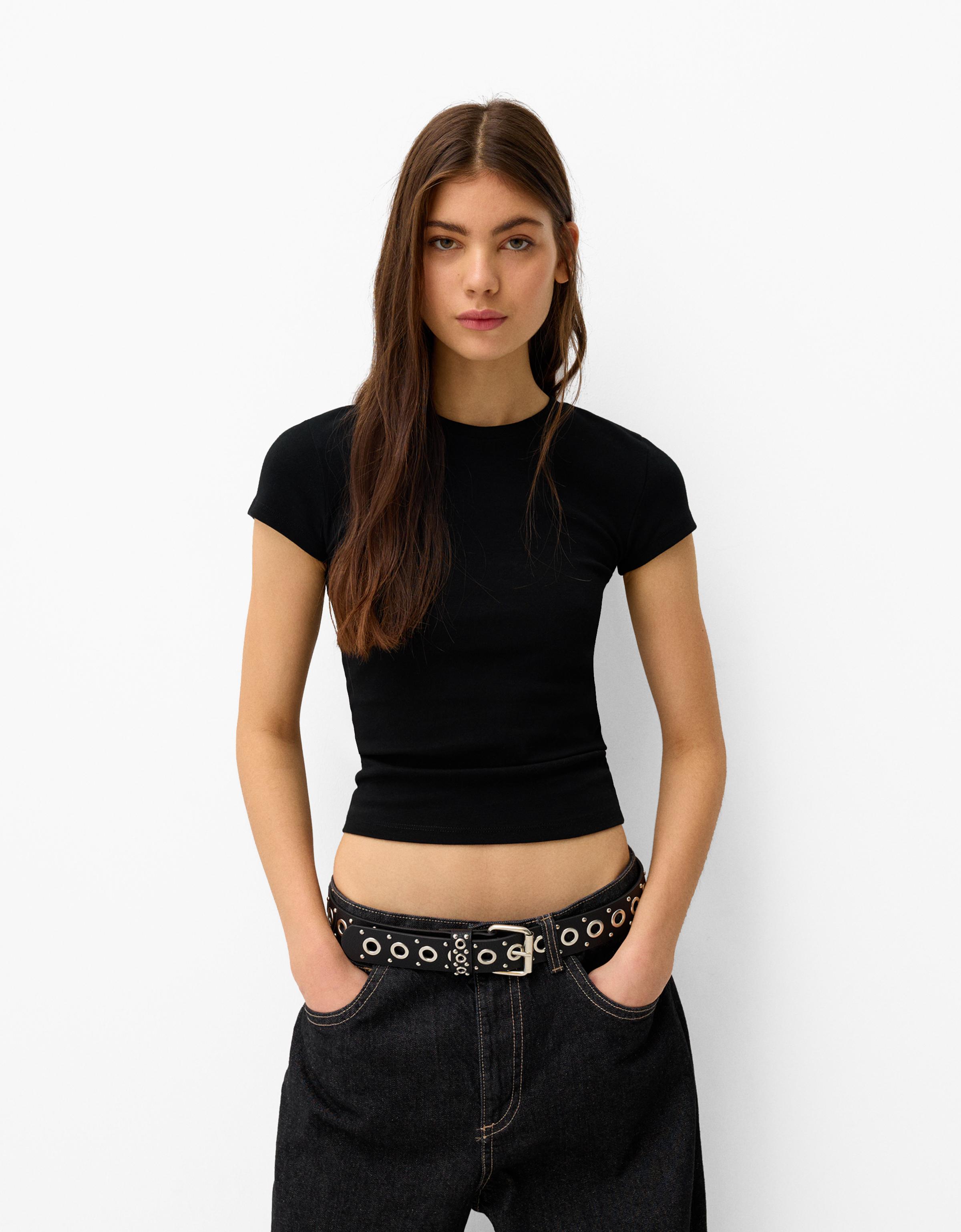 Thumbnail - Bershka Nietengürtel Damen 85 Schwarz