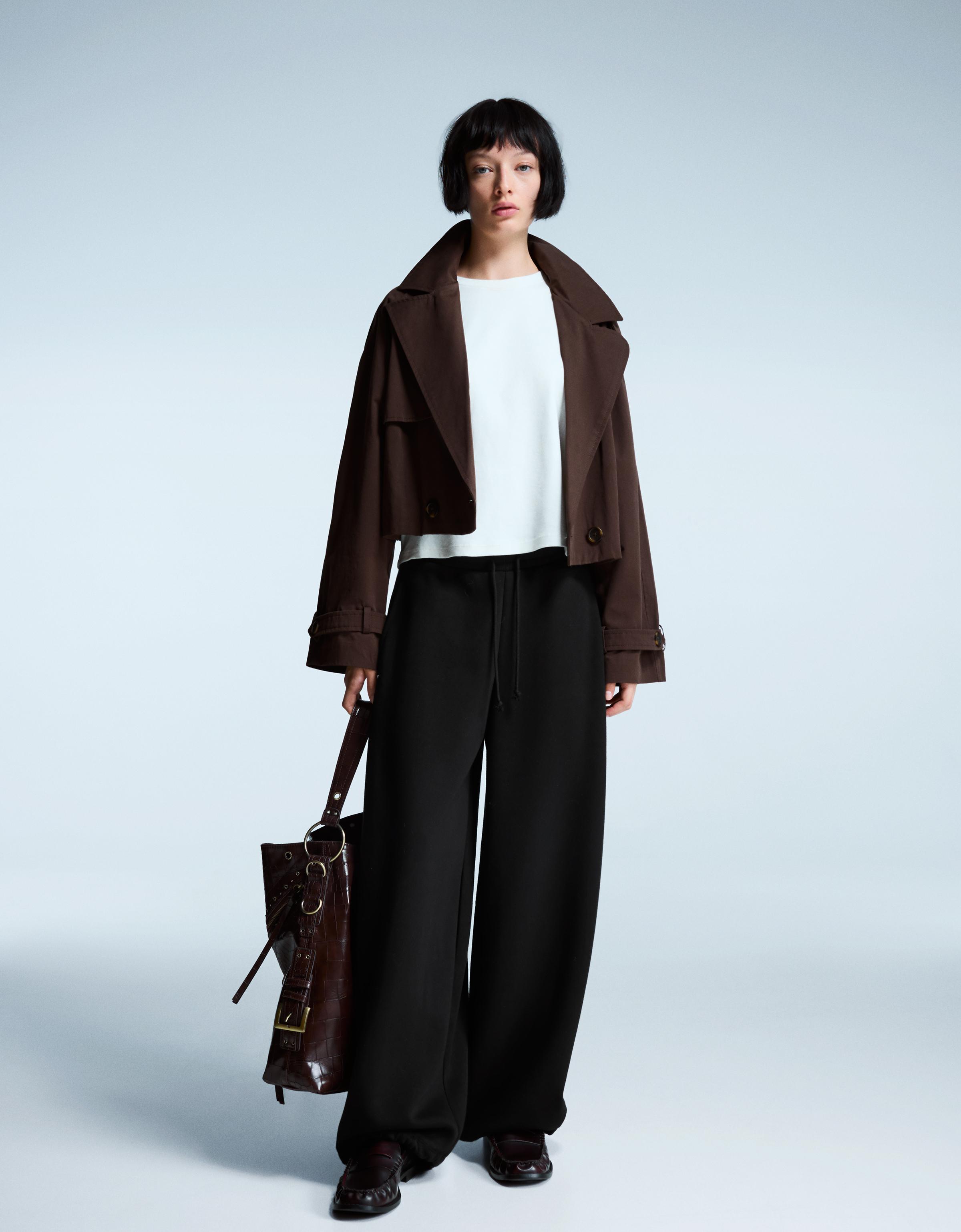 Bershka Barrel Jogginghose Mit Stoppern Damen M Schwarz