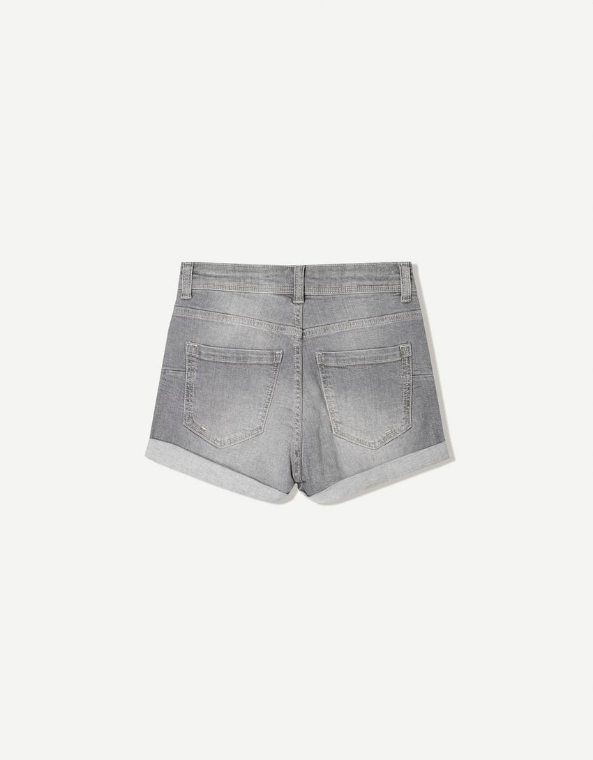 Short denim roll up-Gris-1