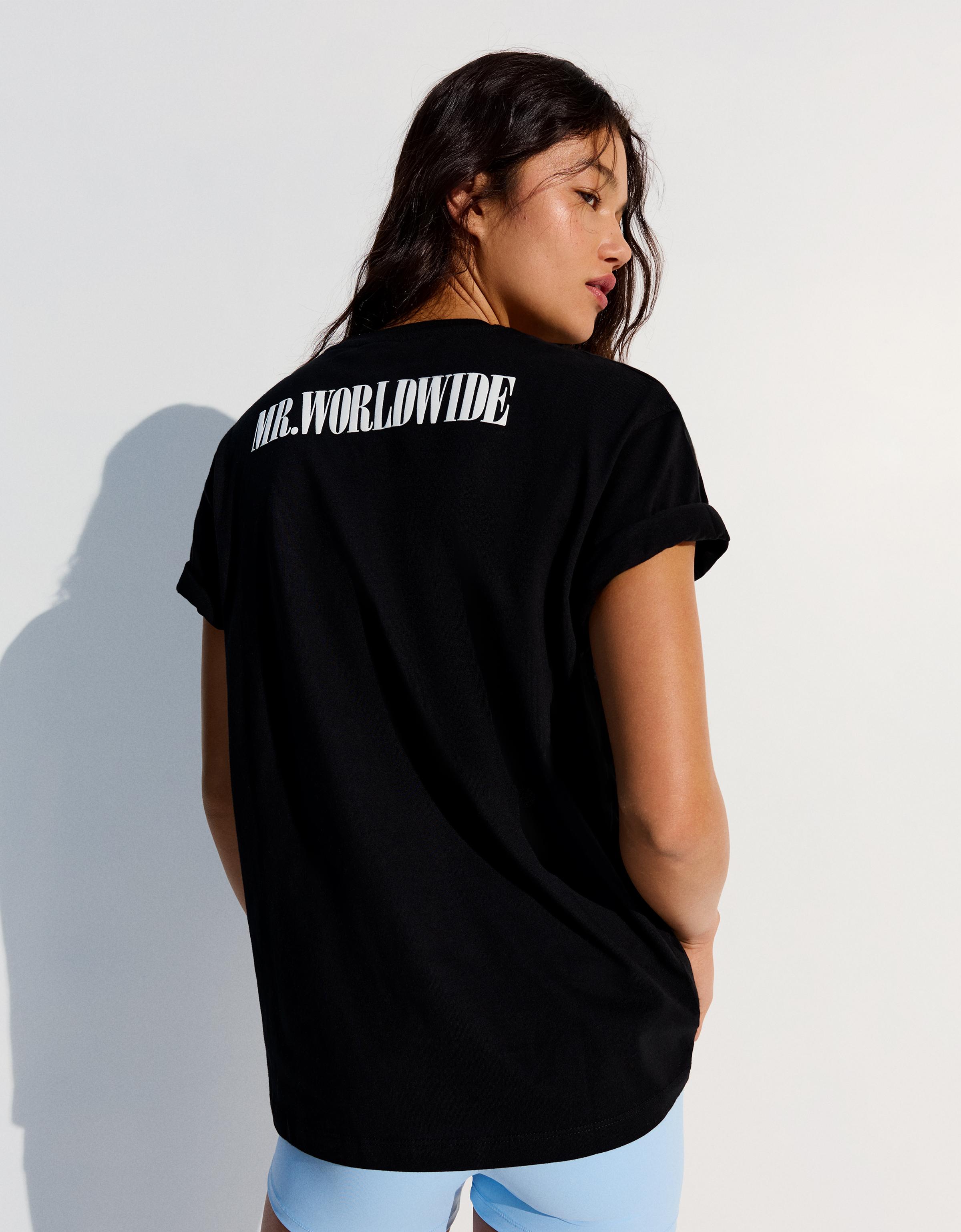 Bershka Oversize pitbull baskılı t-shirt görsel 6