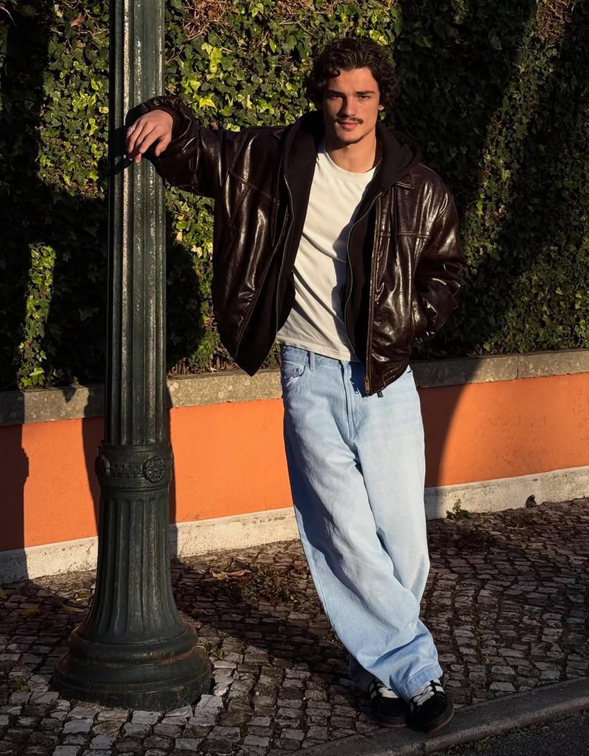 Jeans barrel-Azul claro