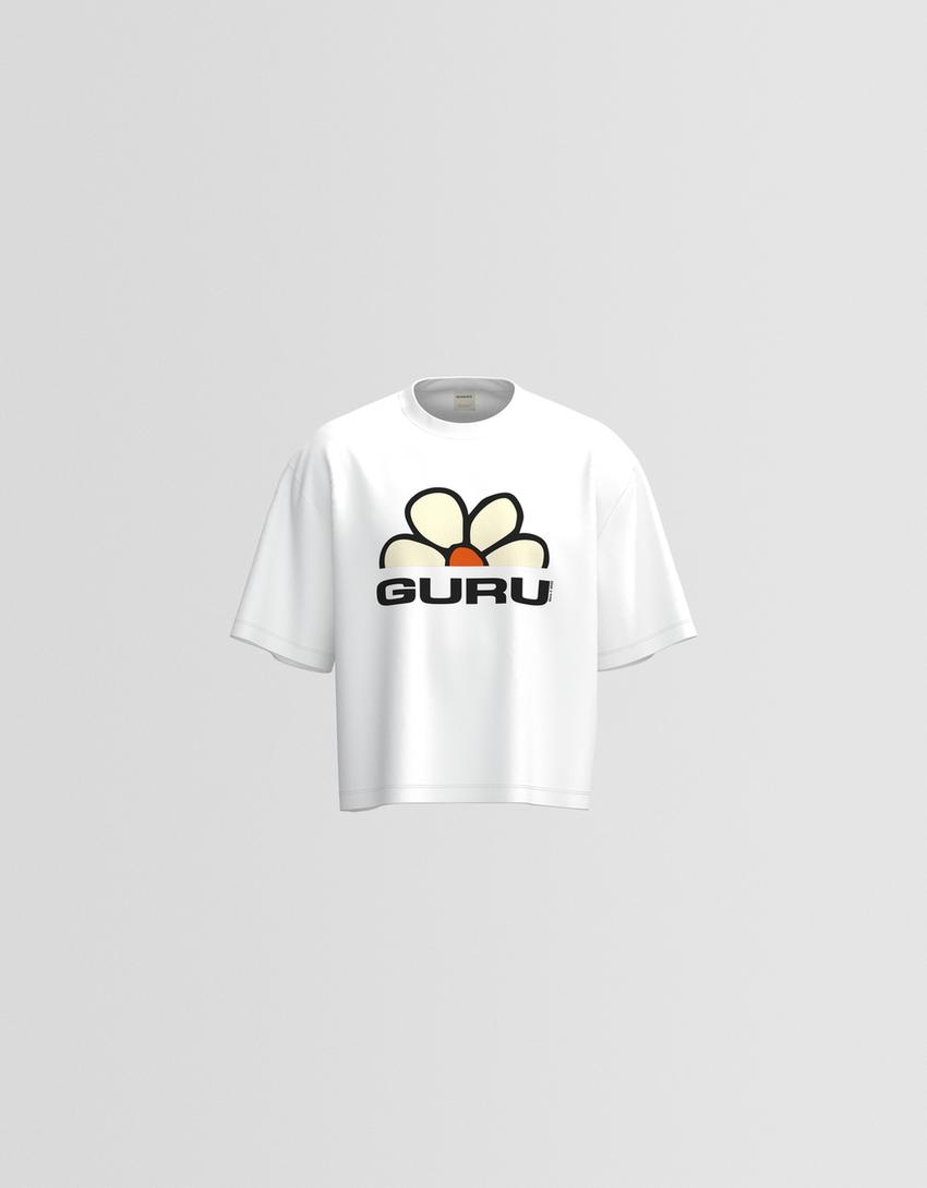 Guru short sleeve cropped T-shirt-White-3