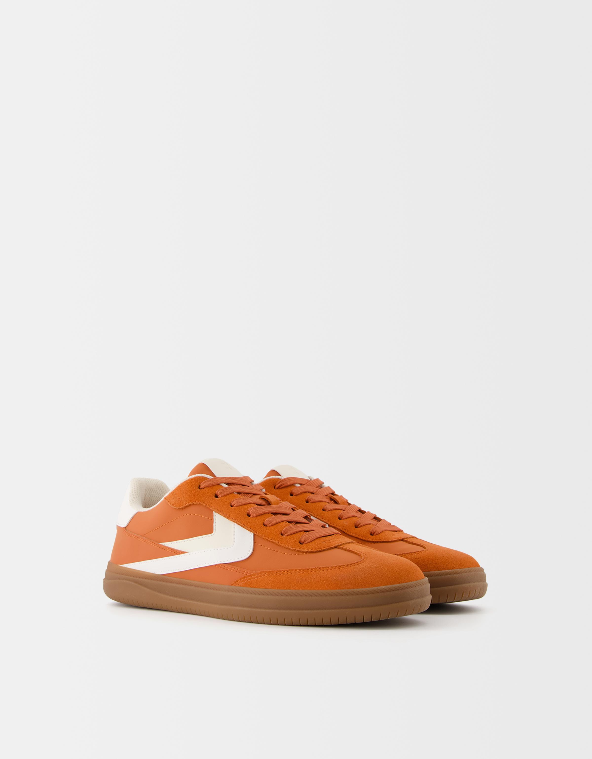 Bershka Retro-Sneaker Herren 39 Orange