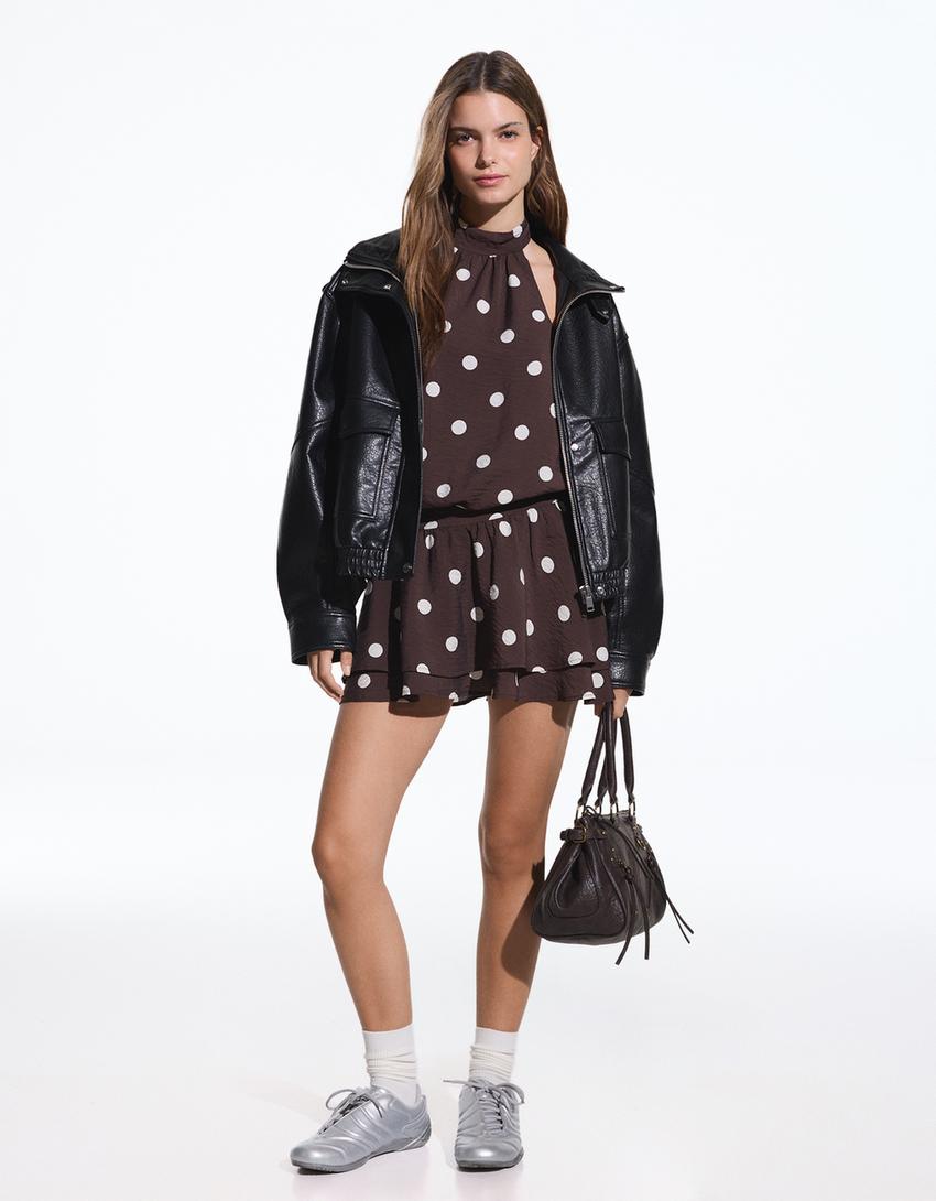 Mini halter neck dress - Women | Bershka Mini halter neck dress - Women | Bershka