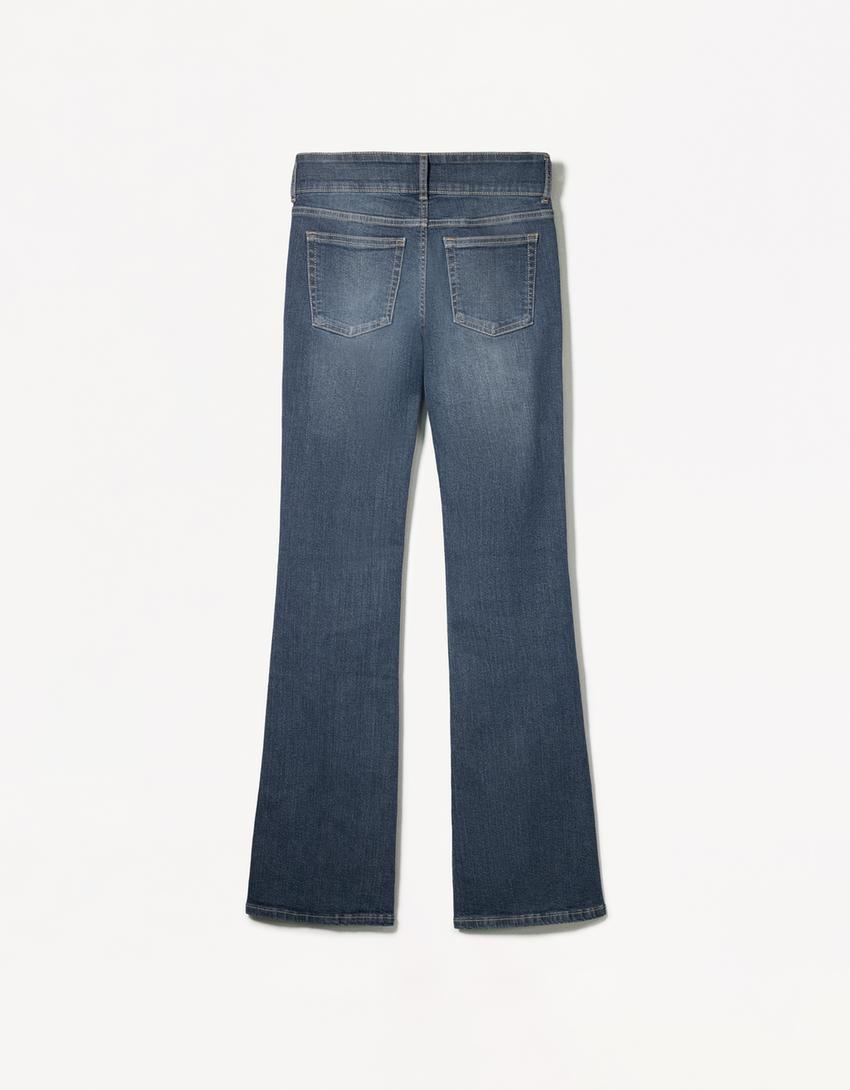 Low-rise bootcut jeans-Washed out blue-1