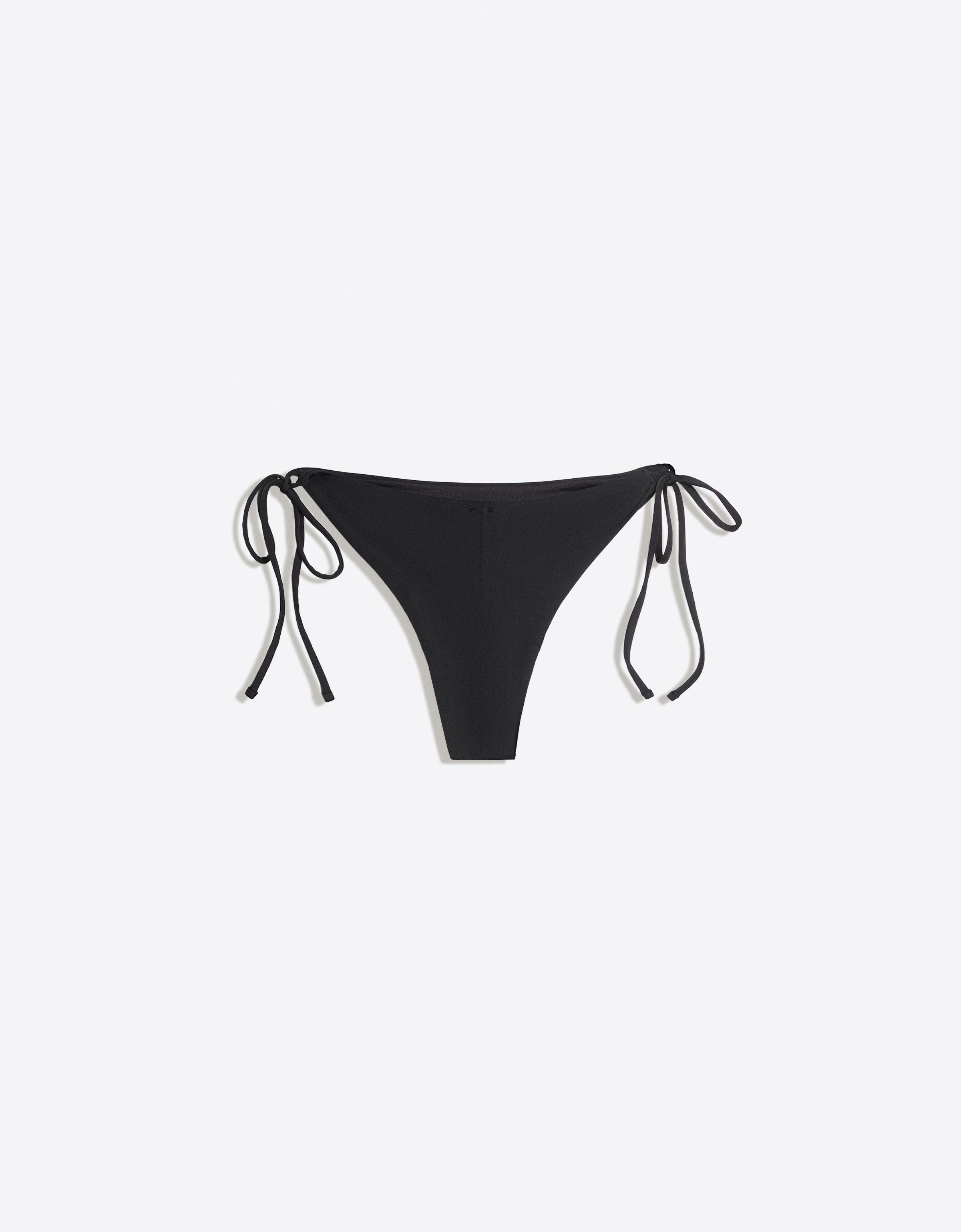 Tie bikini bottoms — Black