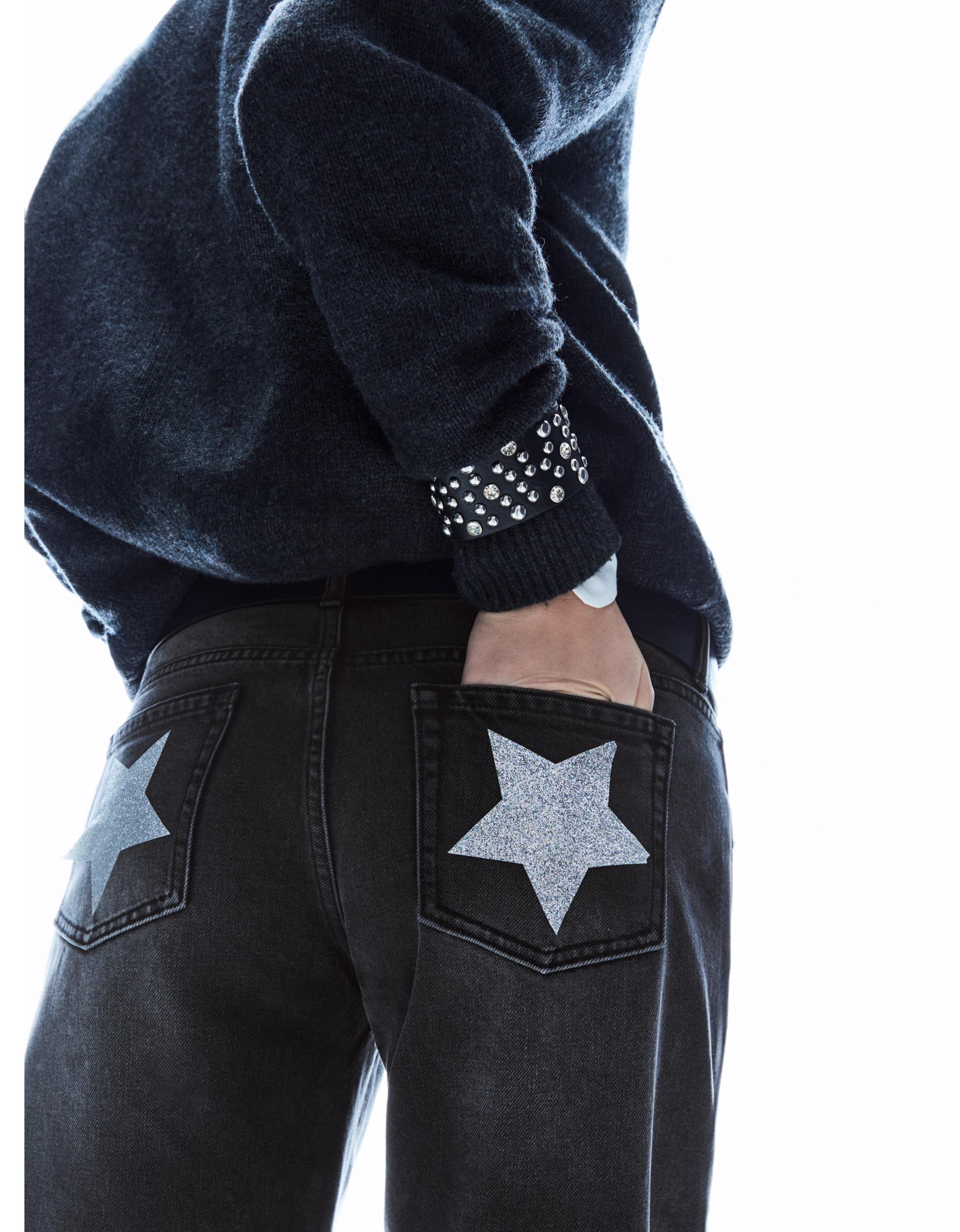 Yıldız cepli zımbalı düşük bel baggy fit jean - Görsel 27