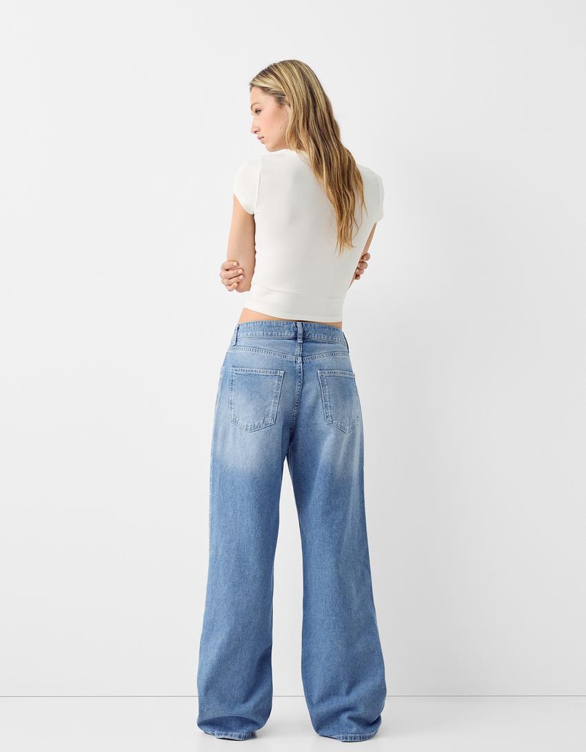 Jean baggy brillant-Bleu lavé-2