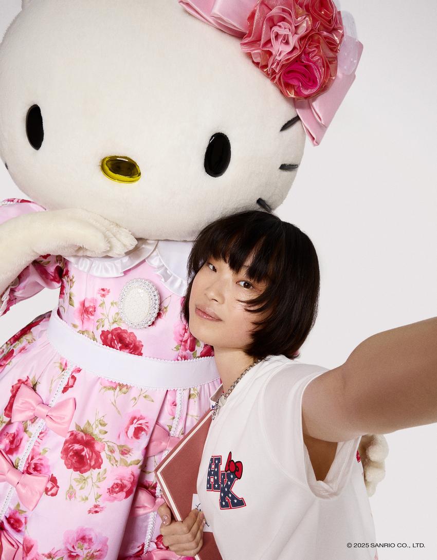 Koszulka Hello Kitty z krótkim rękawem-Biały-1