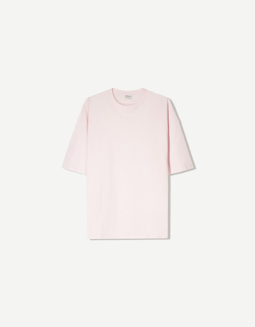 Maglietta a maniche corte oversize-Rosa-4
