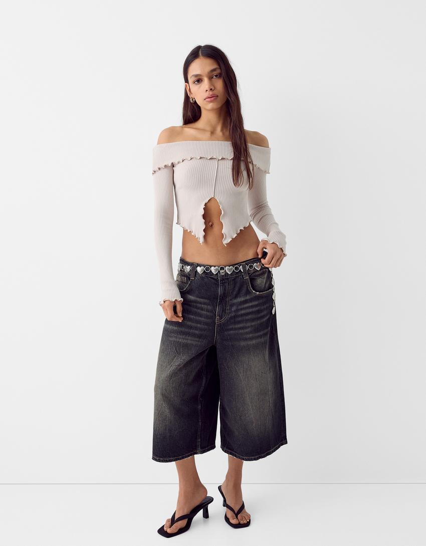 Heart chain link belt-Silver-3