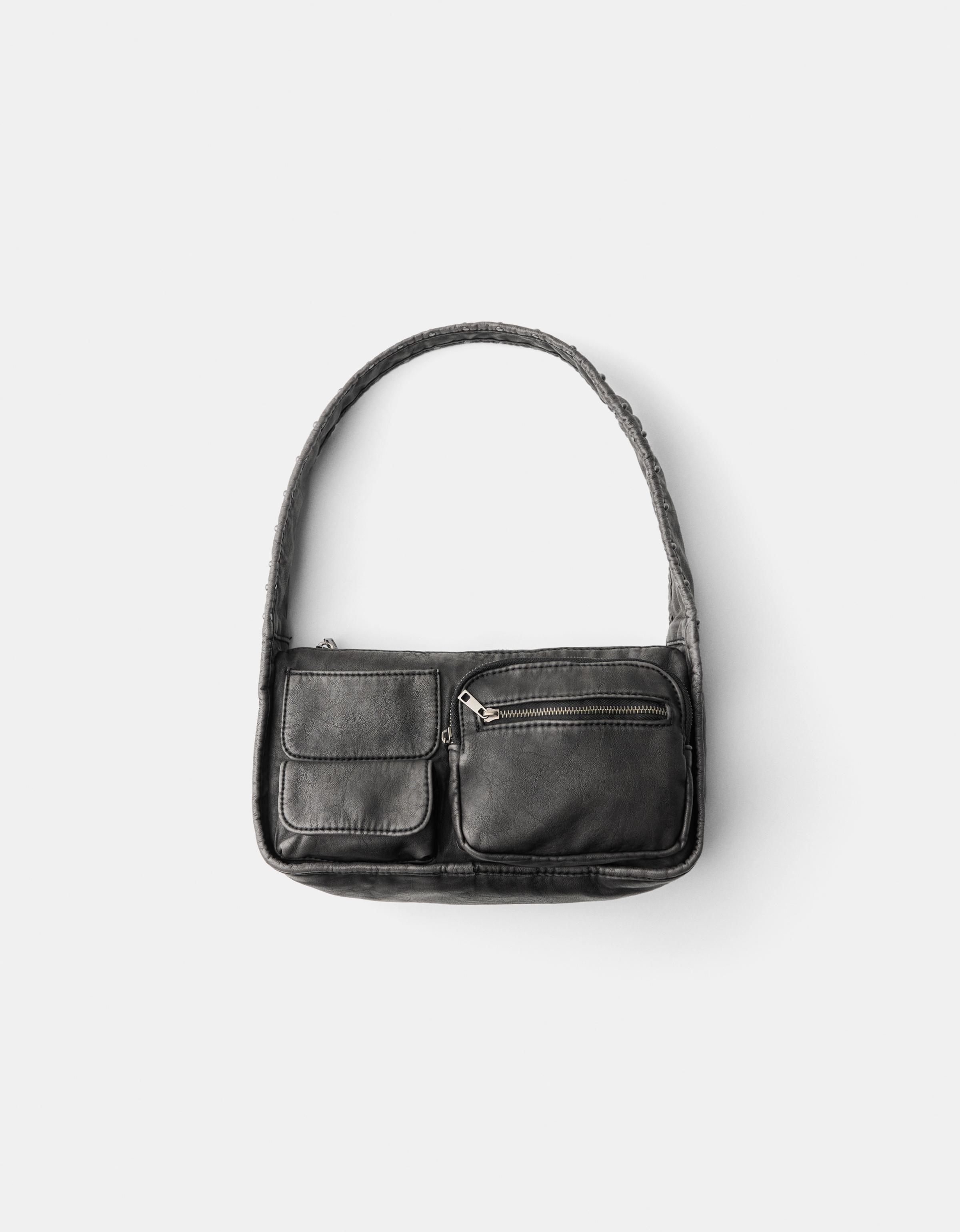 Bershka Bowling-Tasche Aus Kunstleder Damen Schwarz