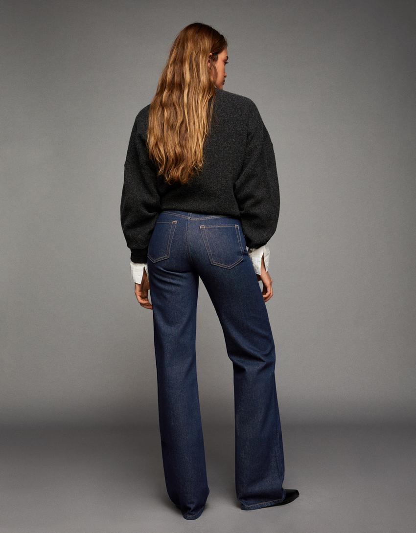 Jeans wide leg straight-Azul