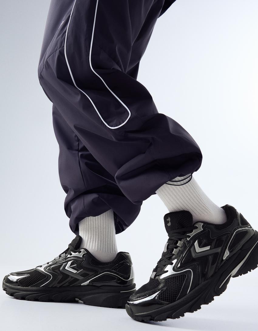 Multi-piece sneakers-BLACK