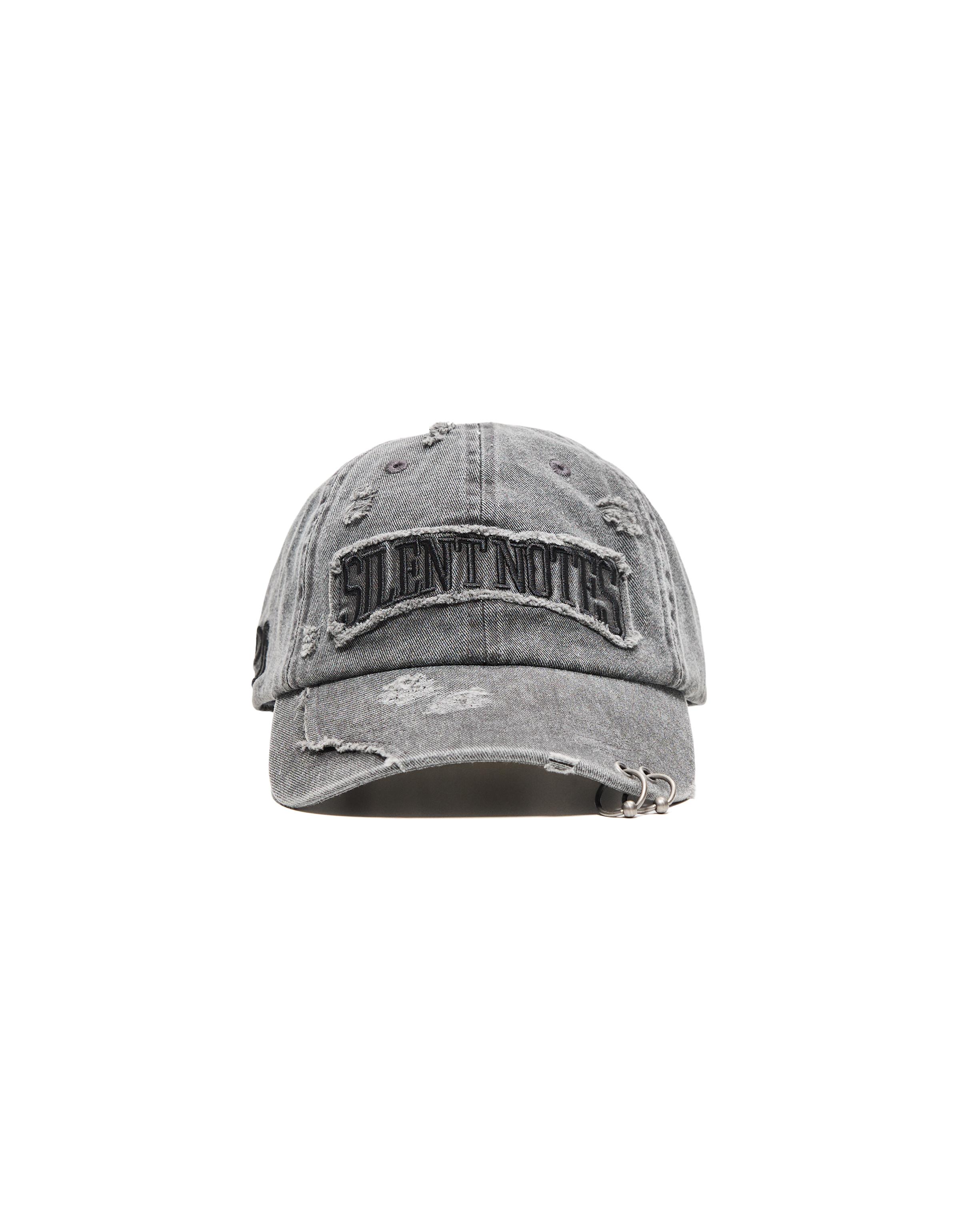 Washed effect patch cap — Black