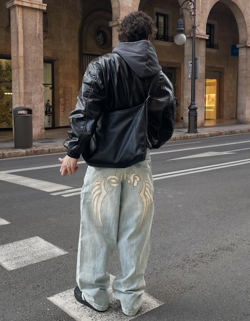 Leather-effect jacket-Black