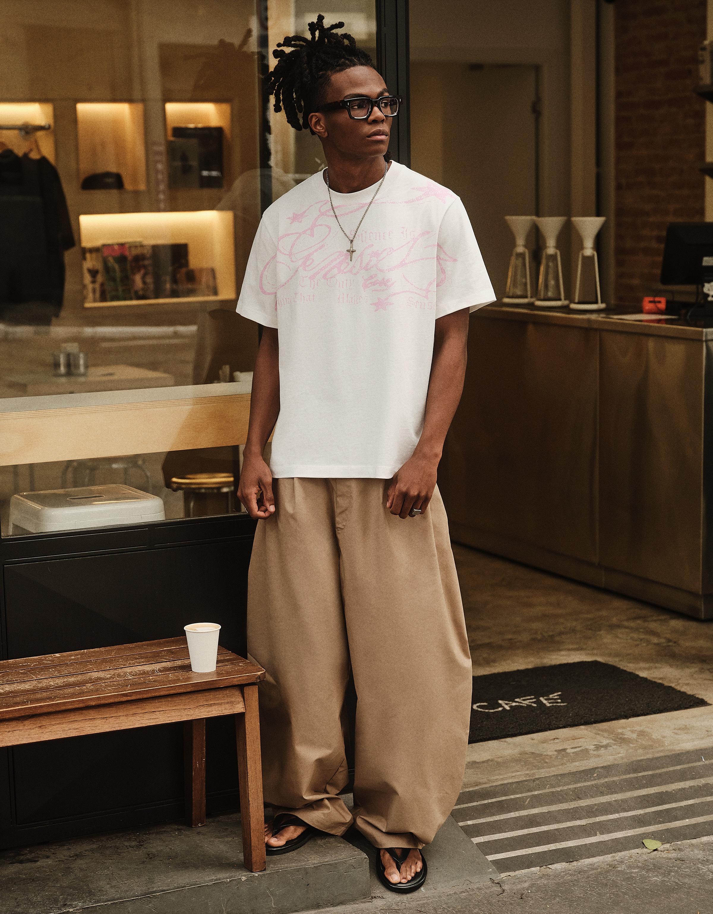 Regular fit print T-shirt — White