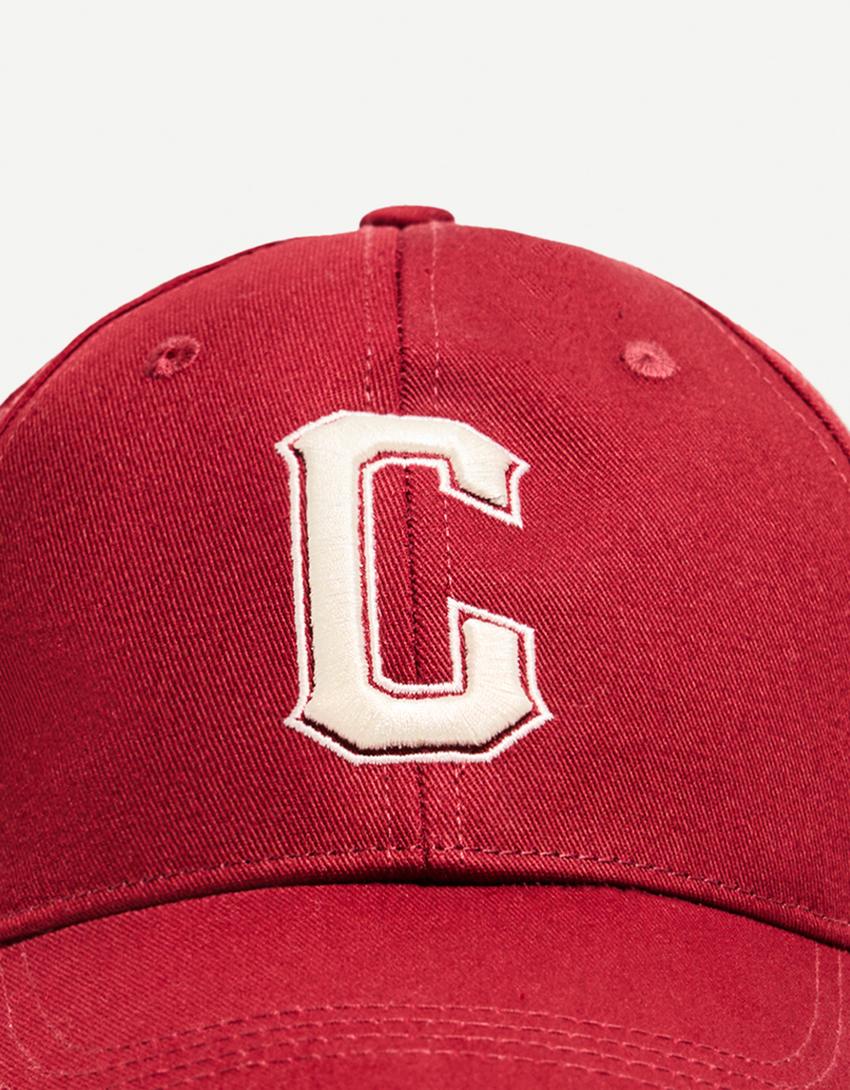 Embroidered cap-Burgundy