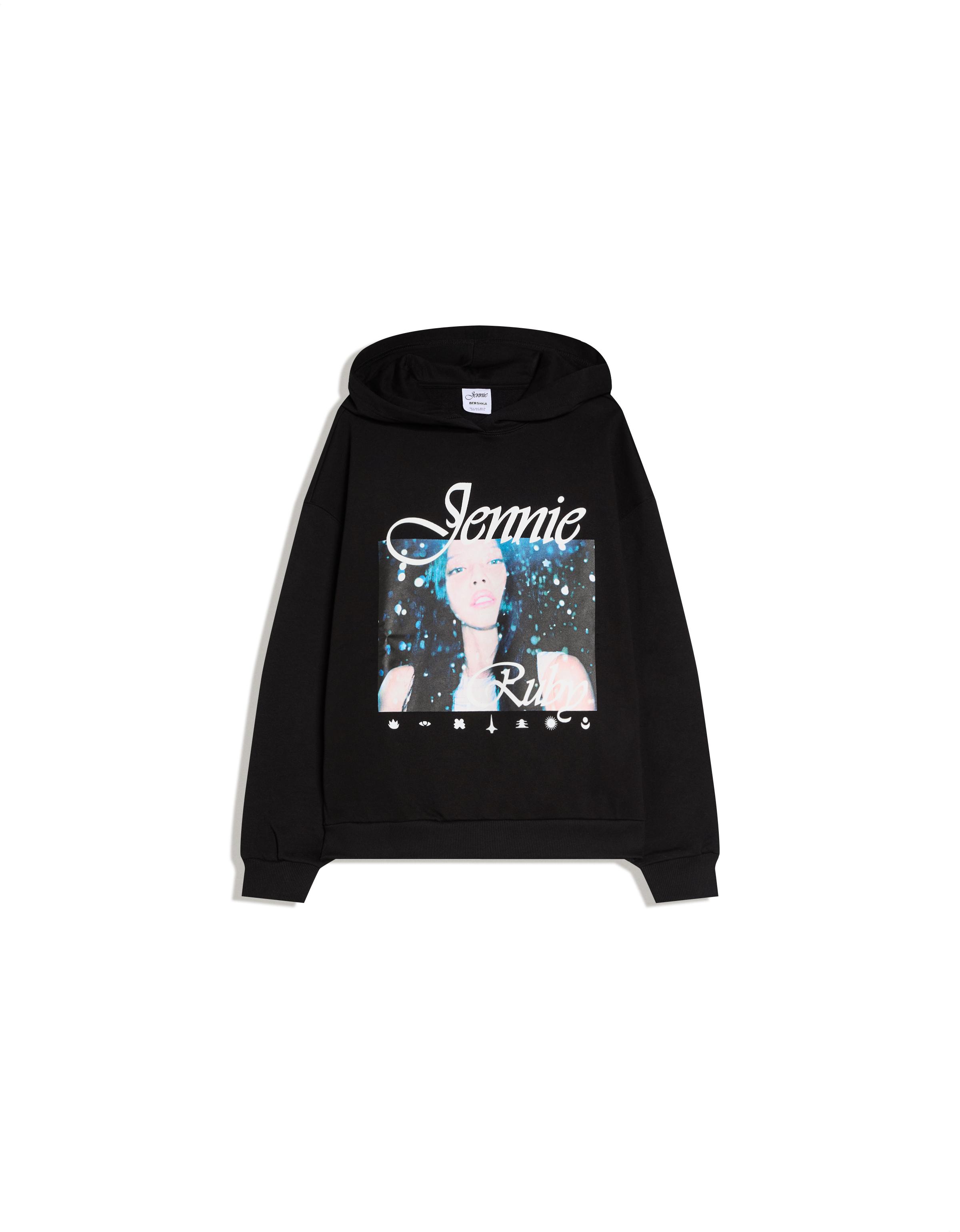 Jennie Ruby print hood sweatshirt with hood sweatshirt
